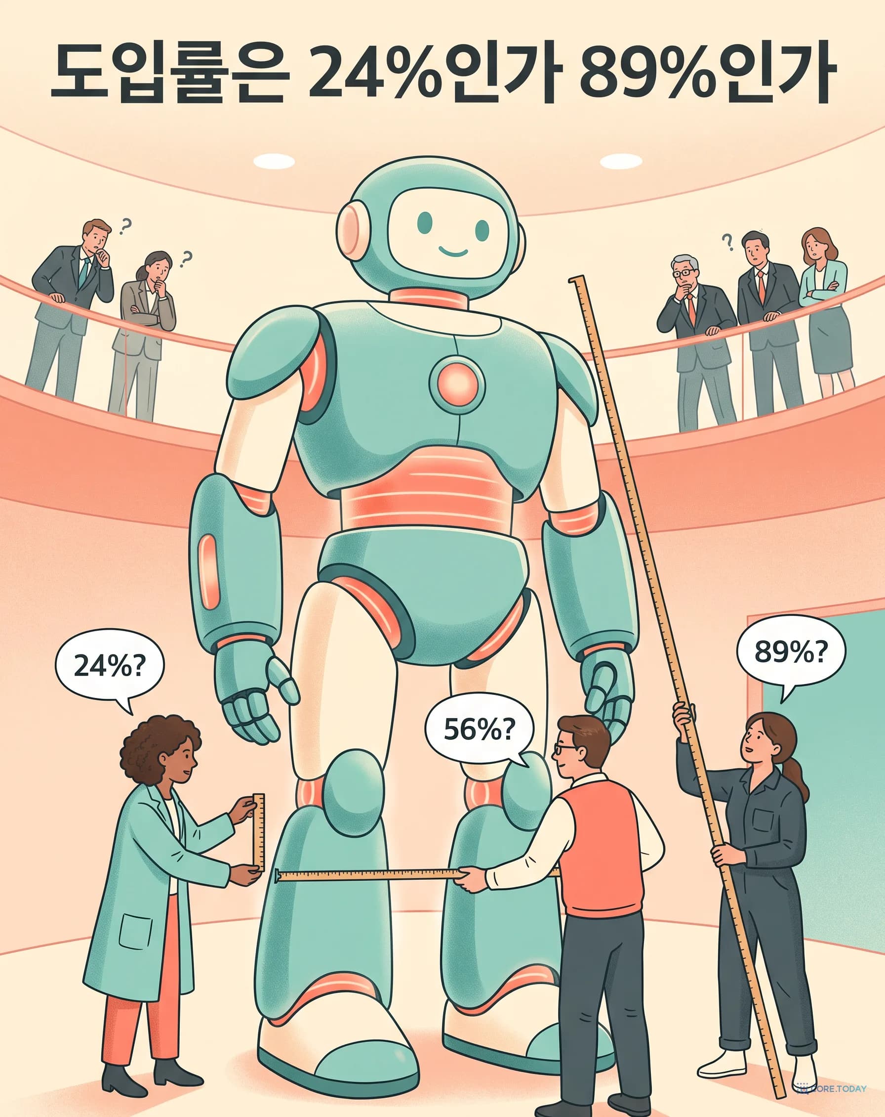AI 도입률은 24%인가 89%인가 — 같은 미국 기업을 세 개의 자로 재면 생기는 일