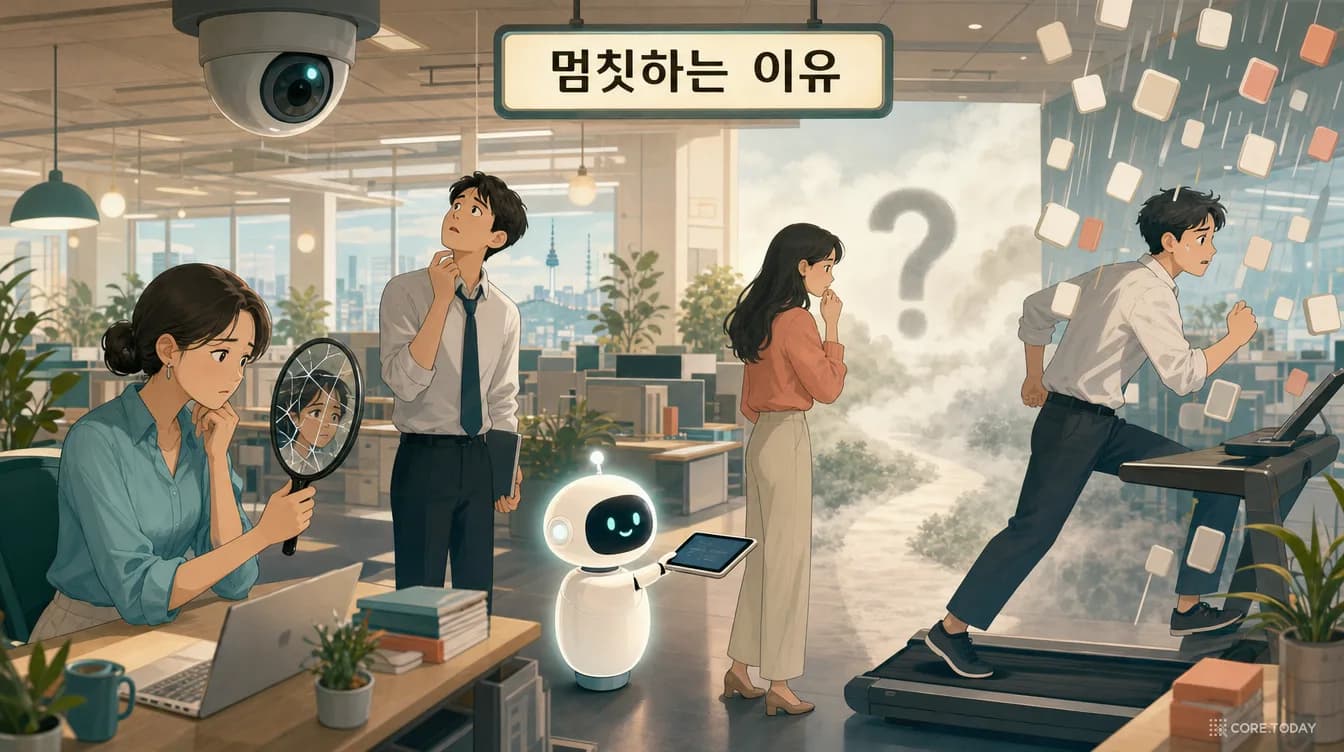 [특집] 직원은 왜 AI 앞에서 멈칫하는가 — 정체성·감시·불확실성·변화 속도, 네 가지 위협으로 읽는 2026년 AI 도입의 심리학