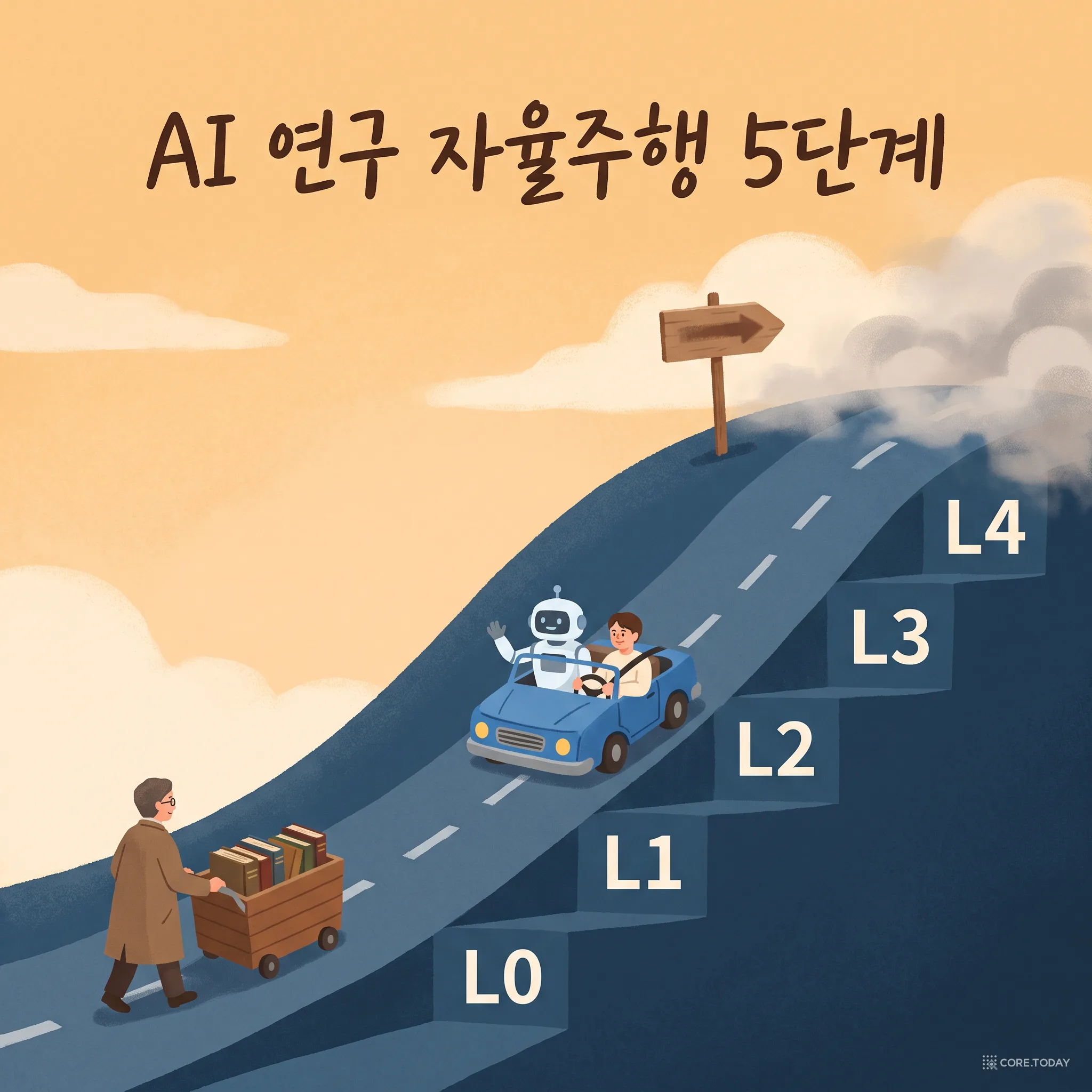 AI 연구 자율주행 5단계 — 지금 우리는 L2에 서 있다