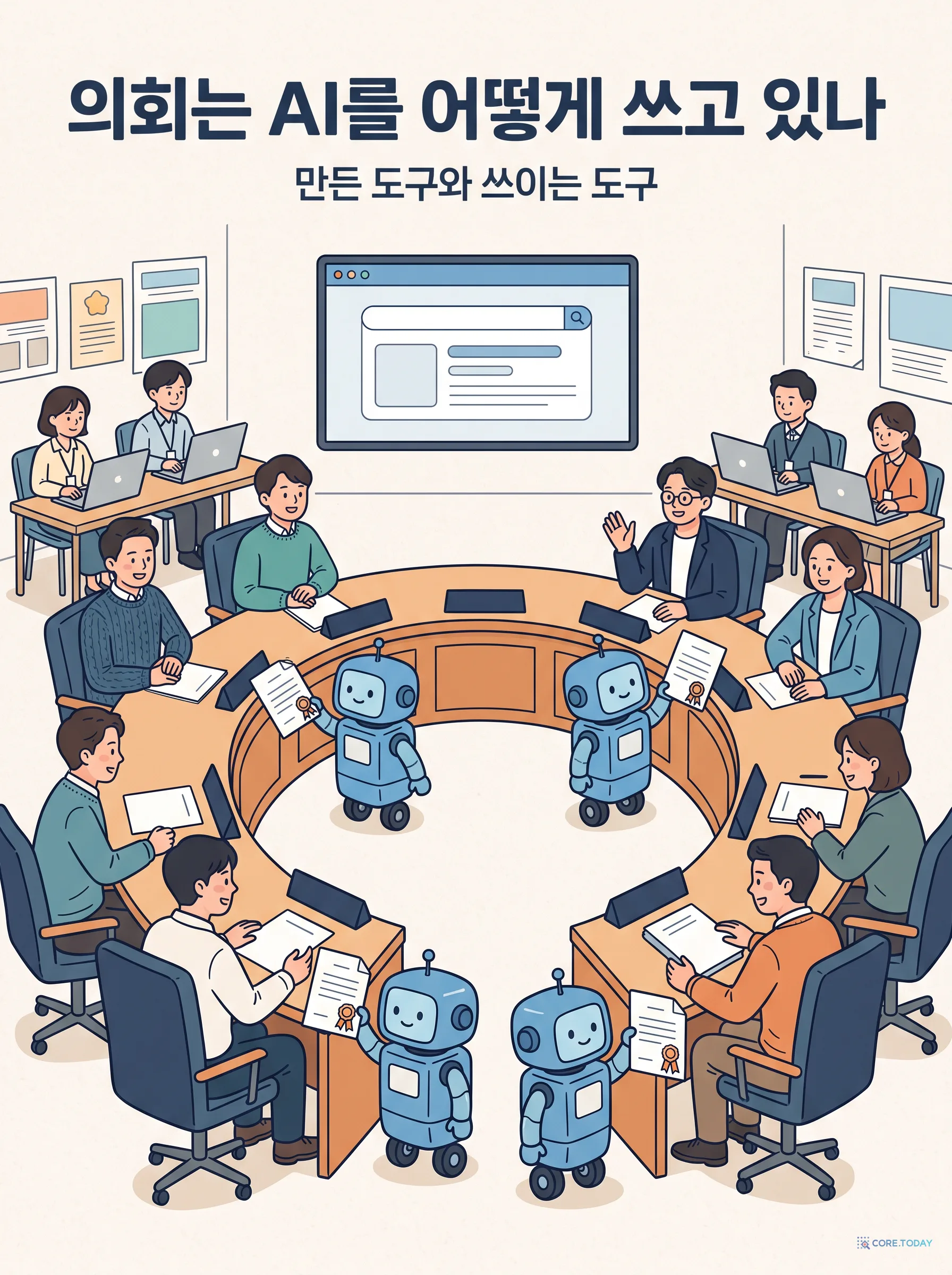 [특집] 의회는 AI를 어떻게 쓰고 있나 — 만든 도구와 쓰이는 도구, 2026년 국회·지방의회 AI 현장