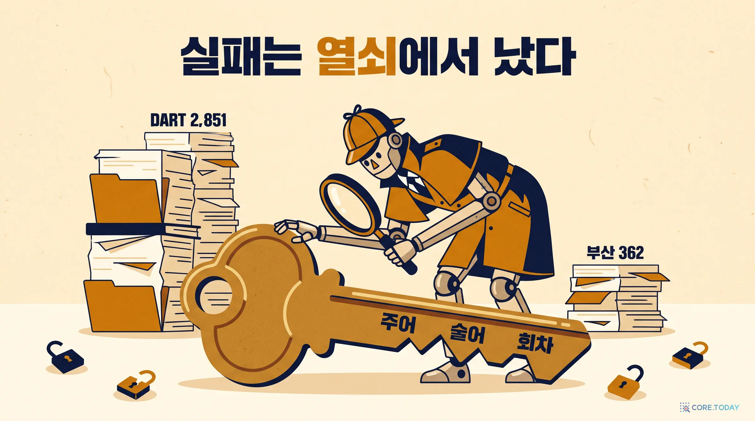 실패는 열쇠에서 났다 — 사실탐색기 v2를 실제 공시 2,851건과 부산 기록 362건에 돌려 보니
