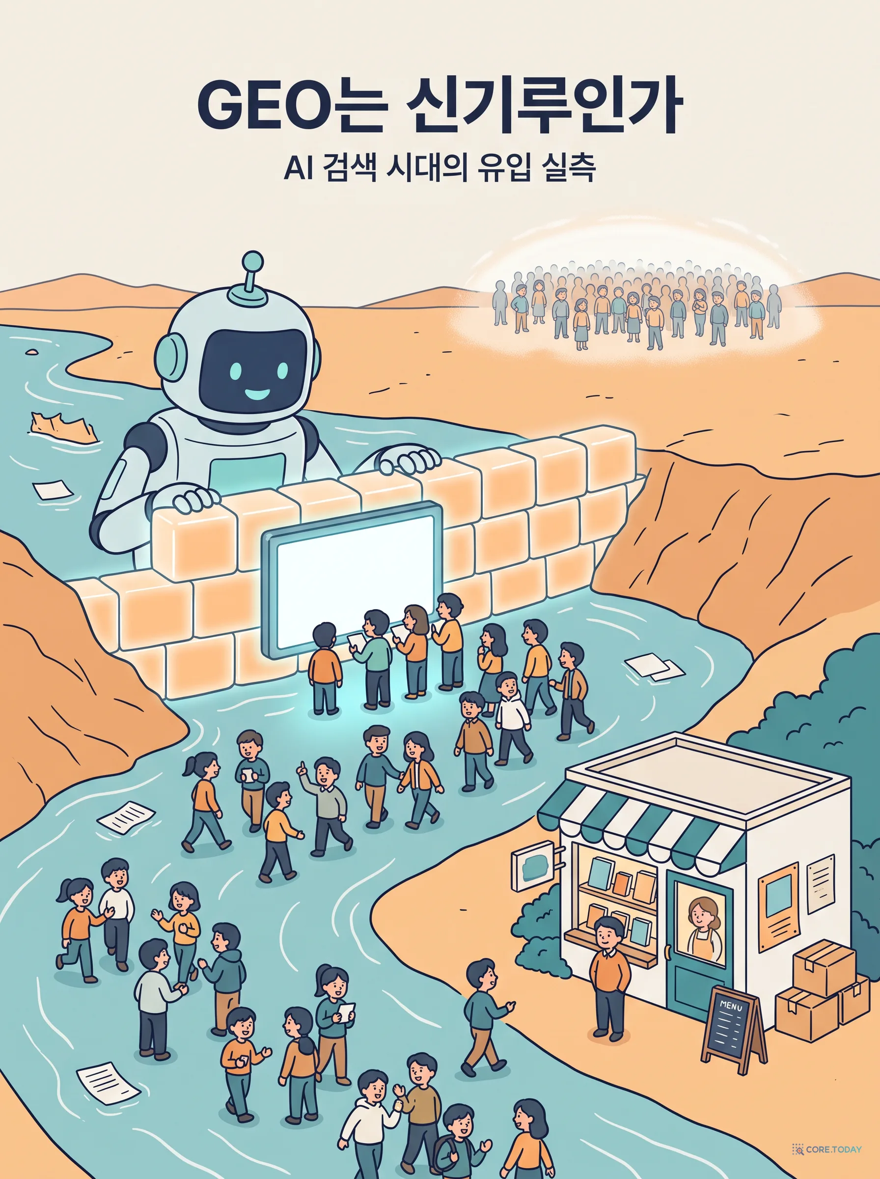 [특집] 구글 유입 −40%, AI 유입 0.01% — GEO는 신기루인가: 남의 통계와 우리 사이트 로그로 본 AI 검색 시대의 방문