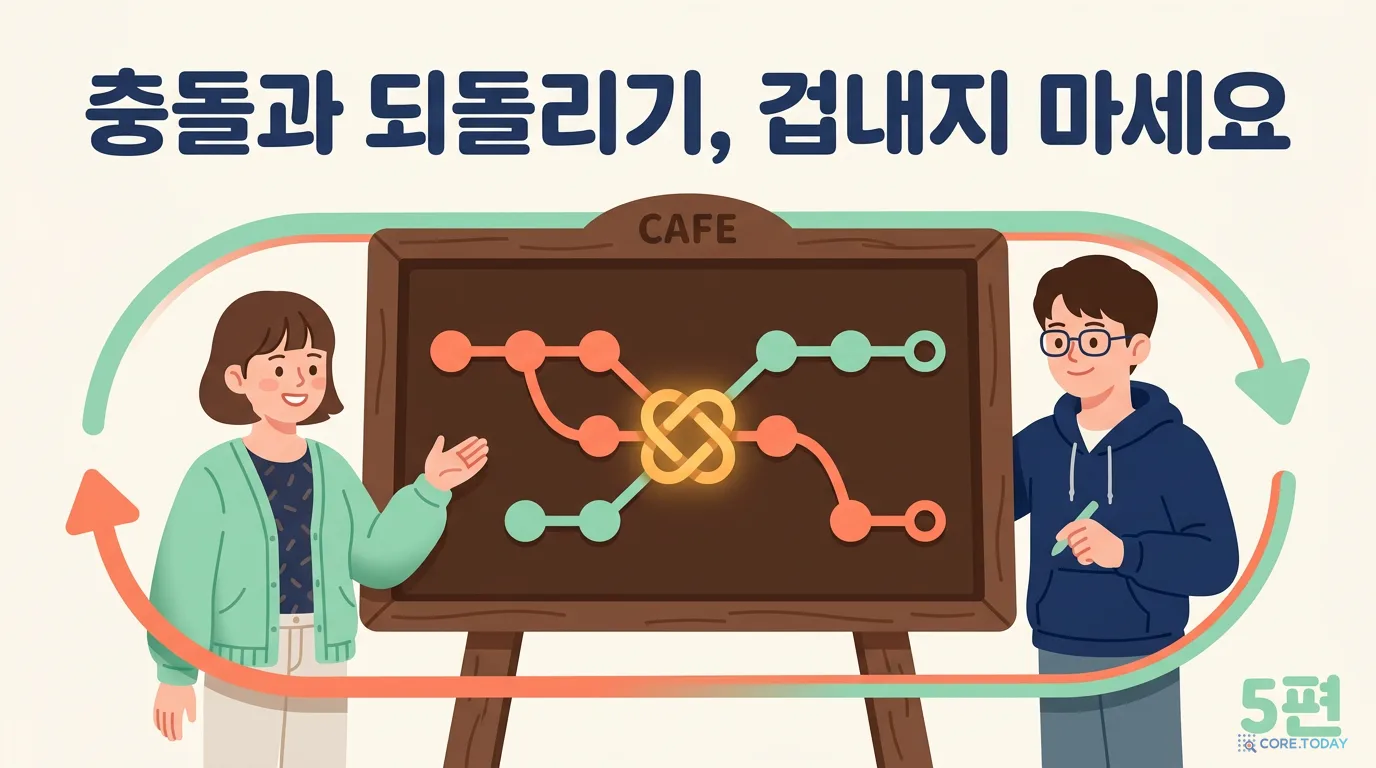 Git, 이것만 알면 협업한다 5편 — 충돌 해결과 되돌리기, 실수해도 괜찮은 이유