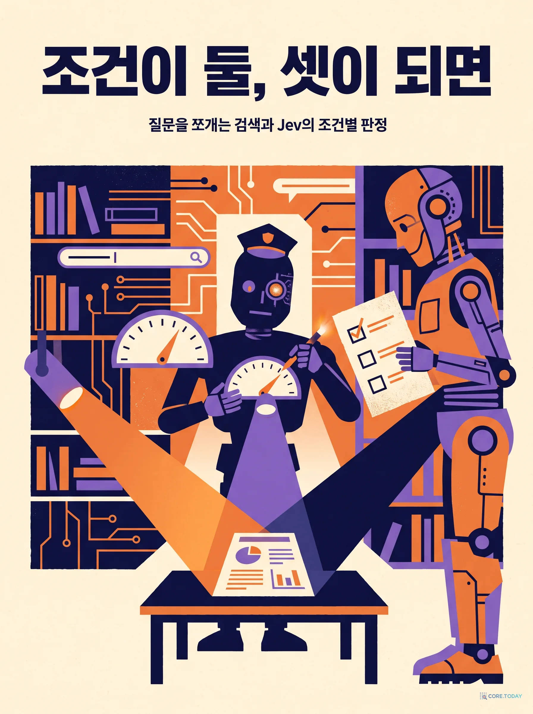 조건이 둘, 셋이 되면 — 질문을 쪼개는 검색과 Jev의 조건별 판정, 한국어 실측 (한국어 검색 스택 10편)