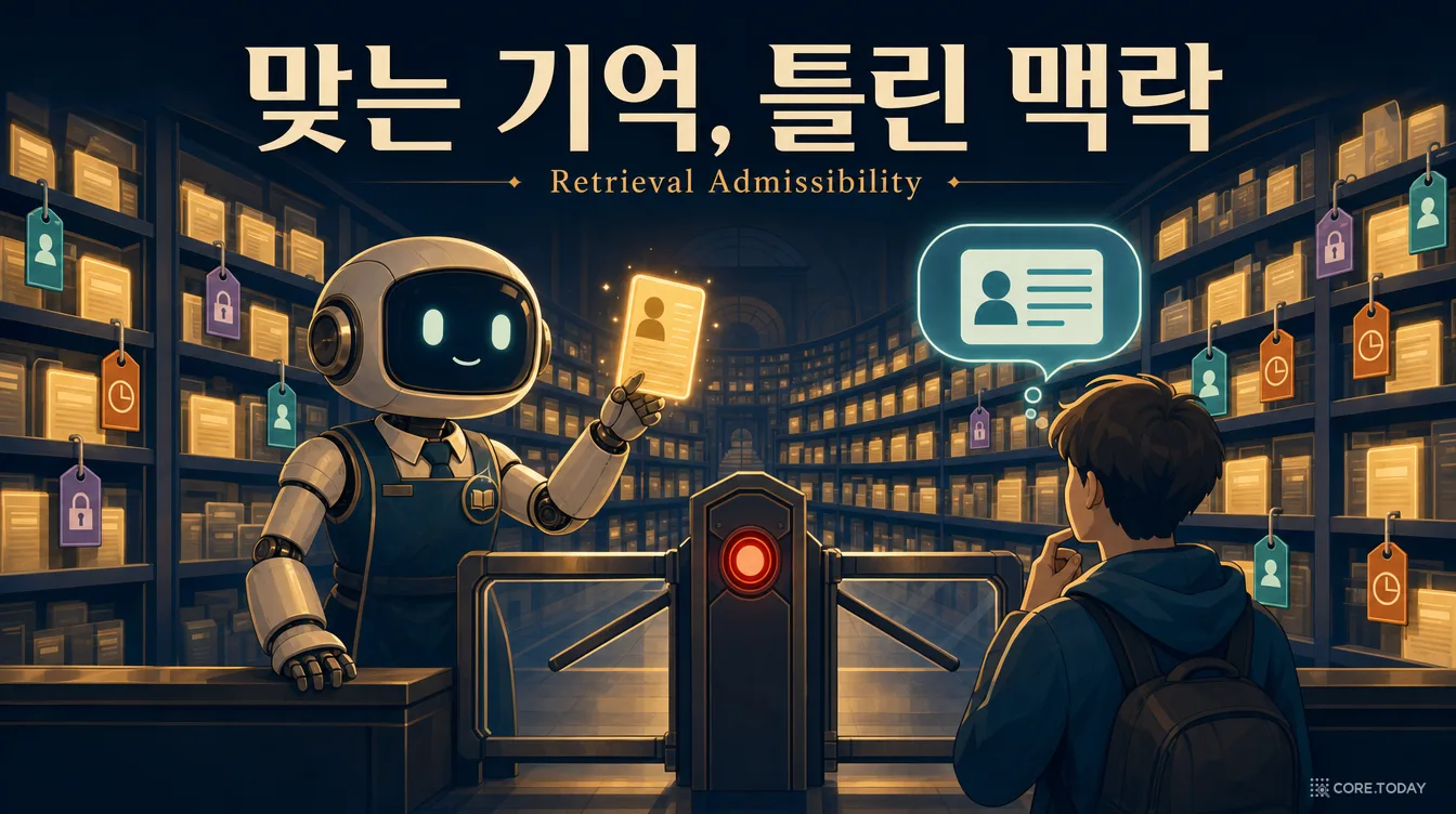 [특집] 맞는 기억, 틀린 맥락 — AI 에이전트의 장기 기억에 '증거능력'을 묻다: 검색 허용성(Retrieval Admissibility) 완전 해부