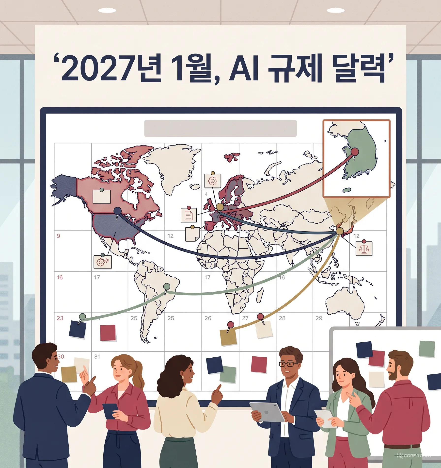 [특집] 2027년 1월, AI 규제 달력 — EU·미국·한국, 무엇이 언제 걸리나