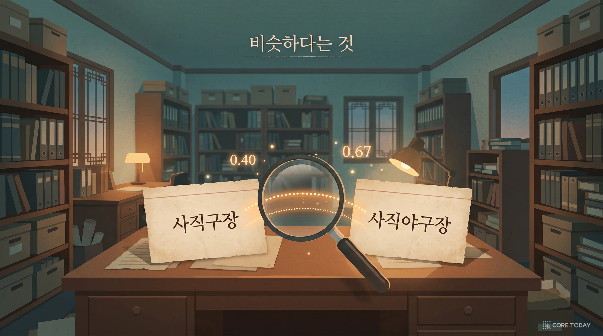 ‘비슷하다’는 네 가지 질문이다 — 알프스 꽃밭의 자카드에서 2026년 한국어 사실탐색기까지, 유사도 125년