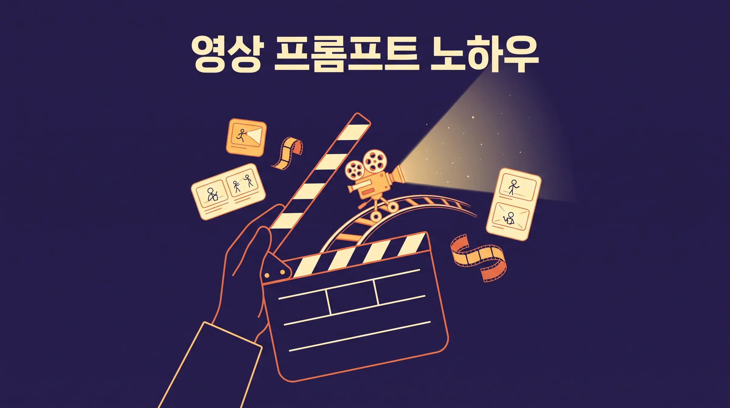 영상 프롬프트 작성 노하우 — 샷 카드 여섯 층, 비트로 쓰는 동작, 입력 방식별로 달라지는 문장