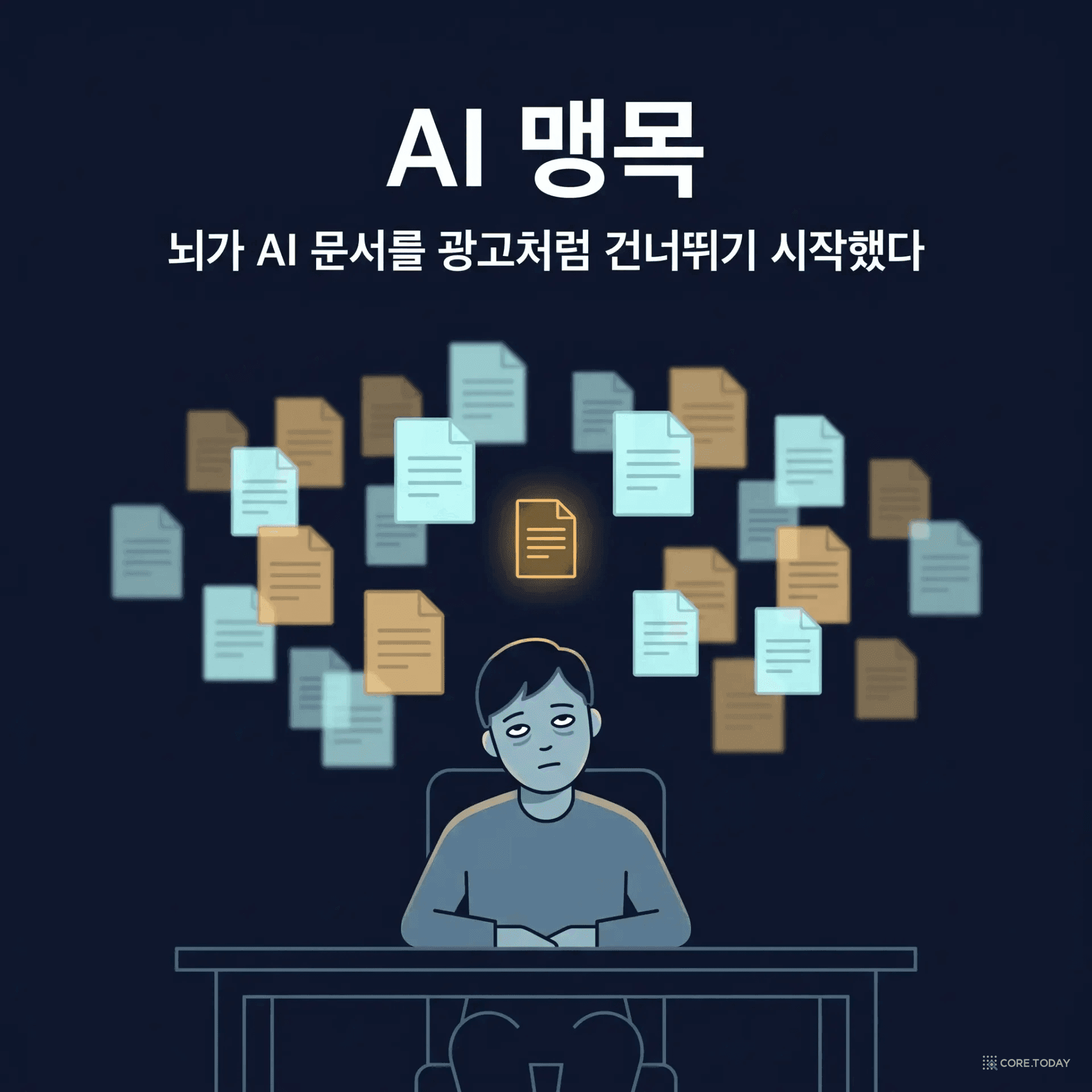 AI 맹목(AI-Blindness) — 뇌가 AI 문서를 광고처럼 건너뛰기 시작했다