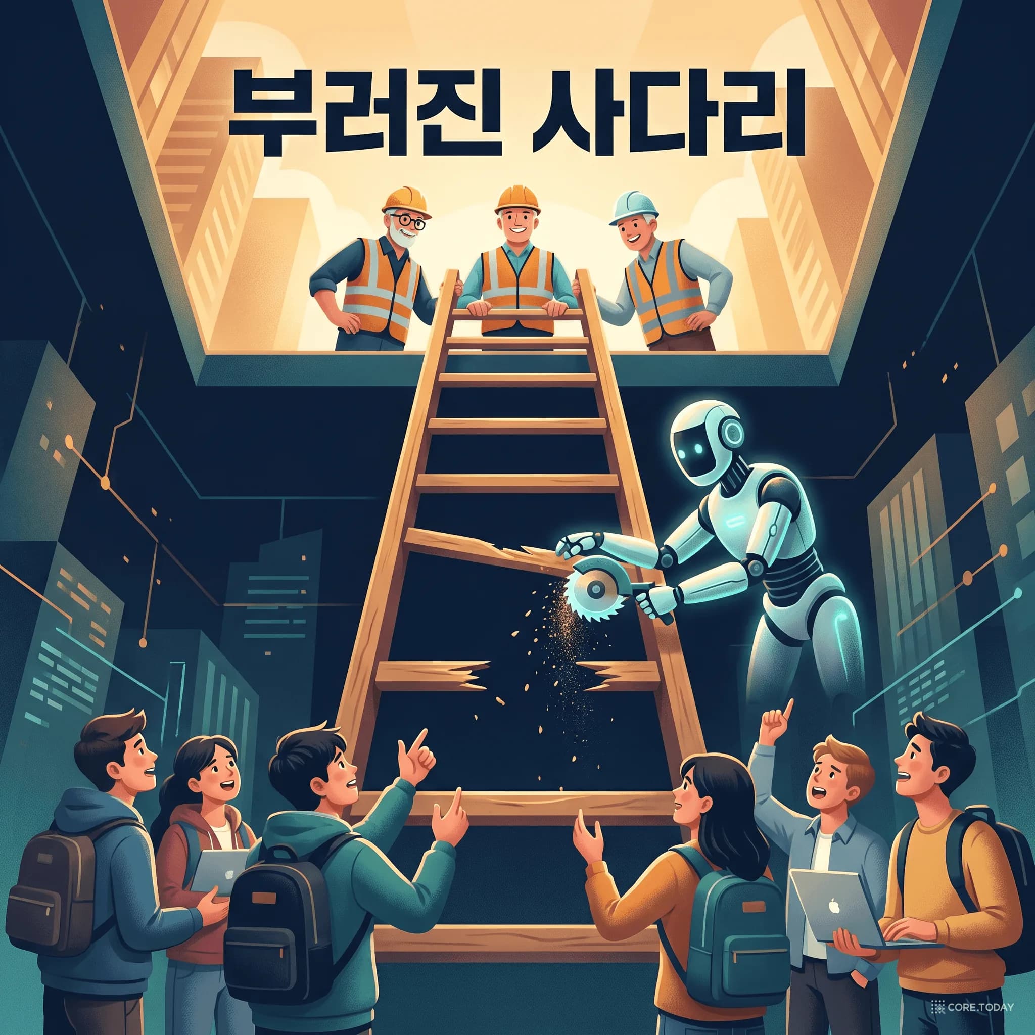 부러진 사다리 — 오늘 주니어를 안 뽑으면, 2031년엔 시니어가 없다: AI가 끊어버린 견습의 고리