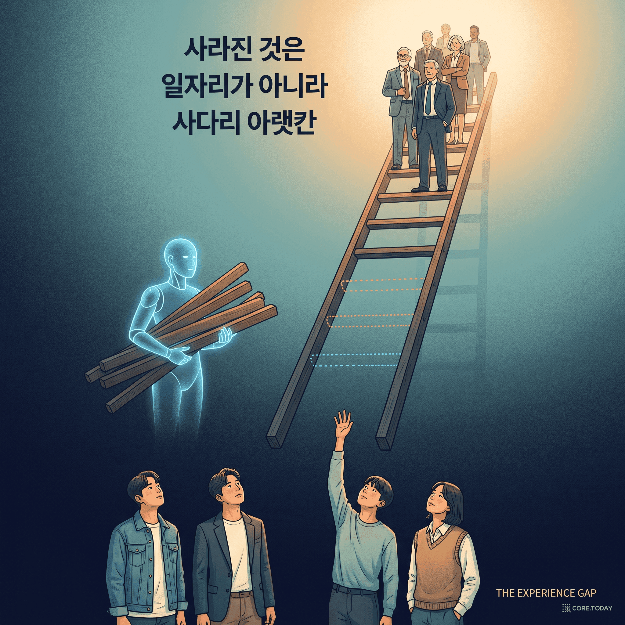 「경험의 단절」 — AI가 청년에게서 빼앗는 것은 일자리가 아니라 사다리 아랫칸이다