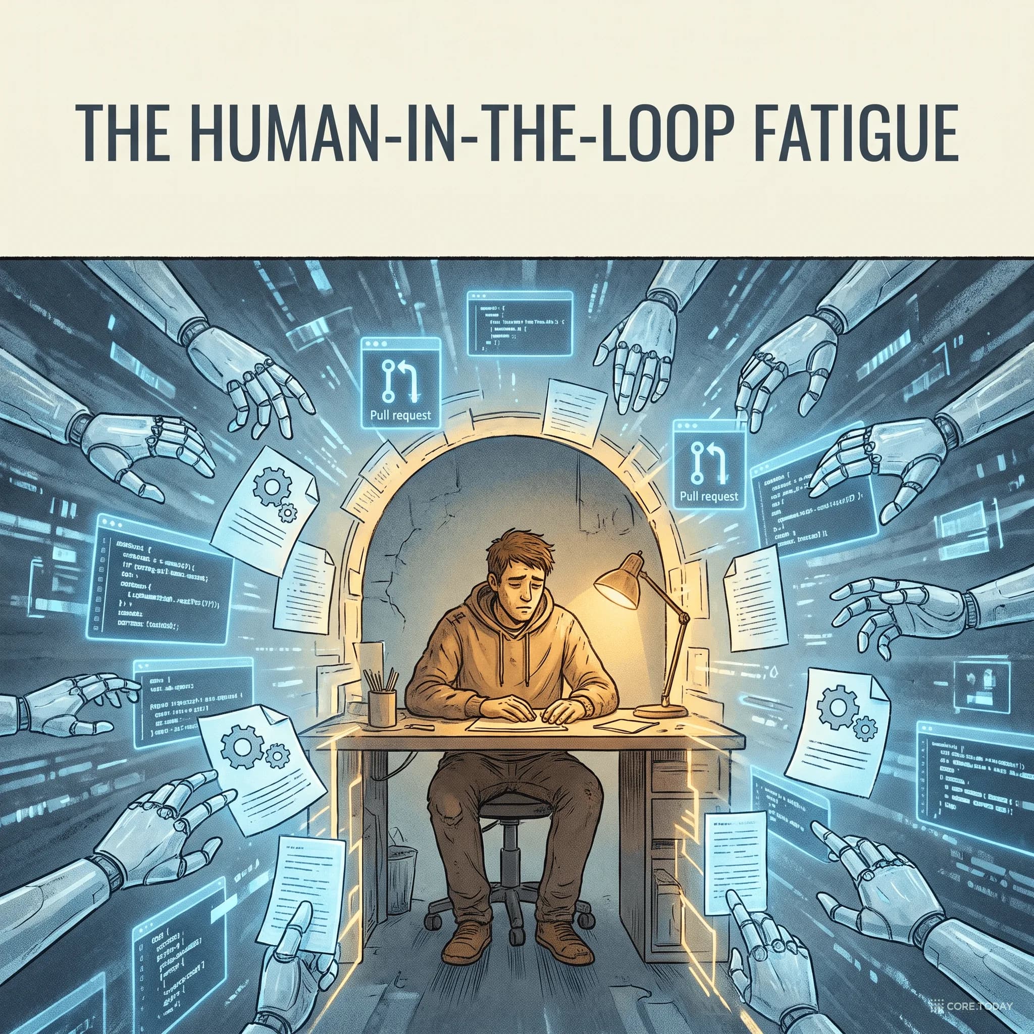 인간은 루프 안에서 지쳤다 — 'Human-in-the-Loop'의 70년史와, AI가 코딩의 보상을 훔쳐간 2026년