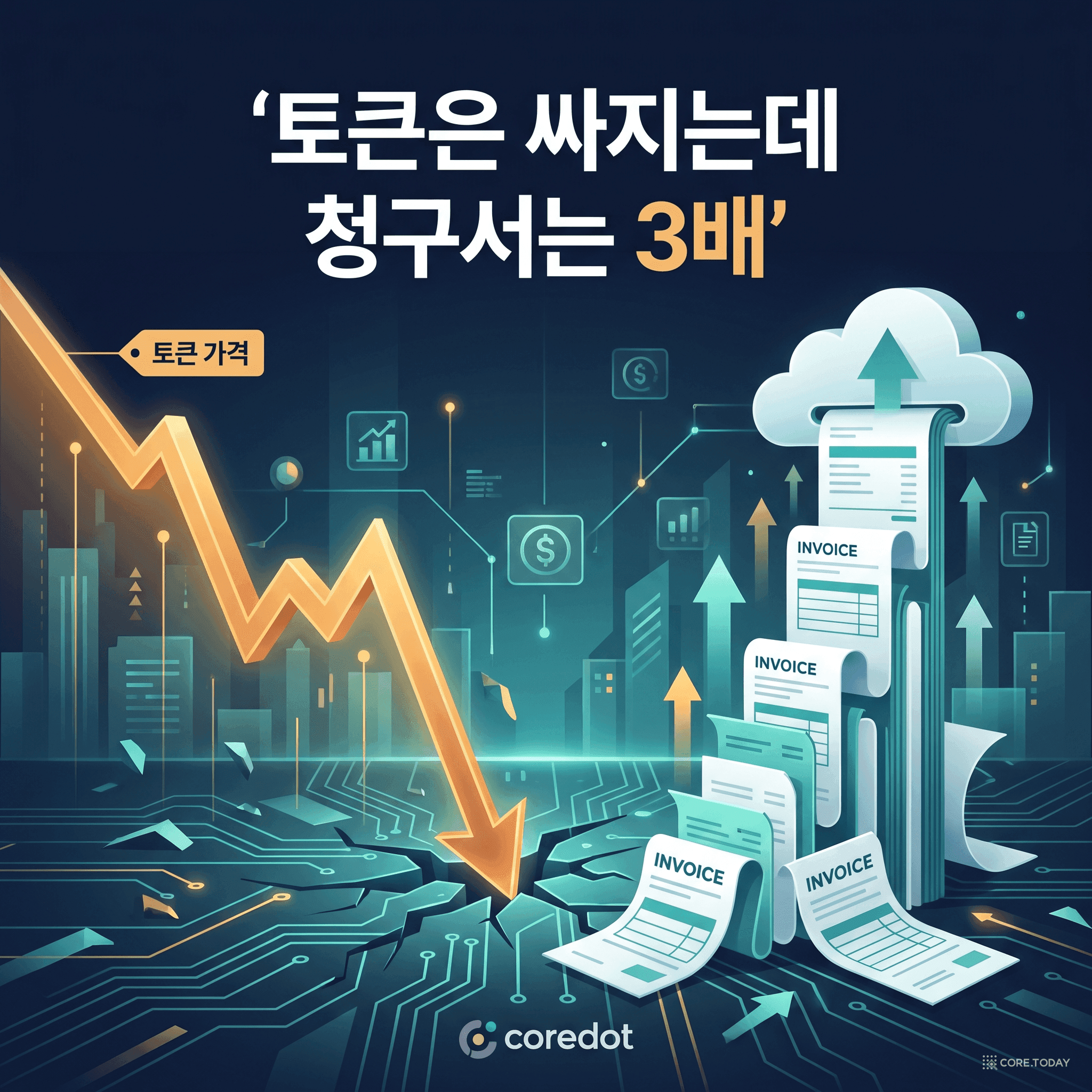 토큰값이 67% 떨어졌는데, 왜 AI 청구서는 3배가 됐나 — 제번스의 역설과 추론 경제학