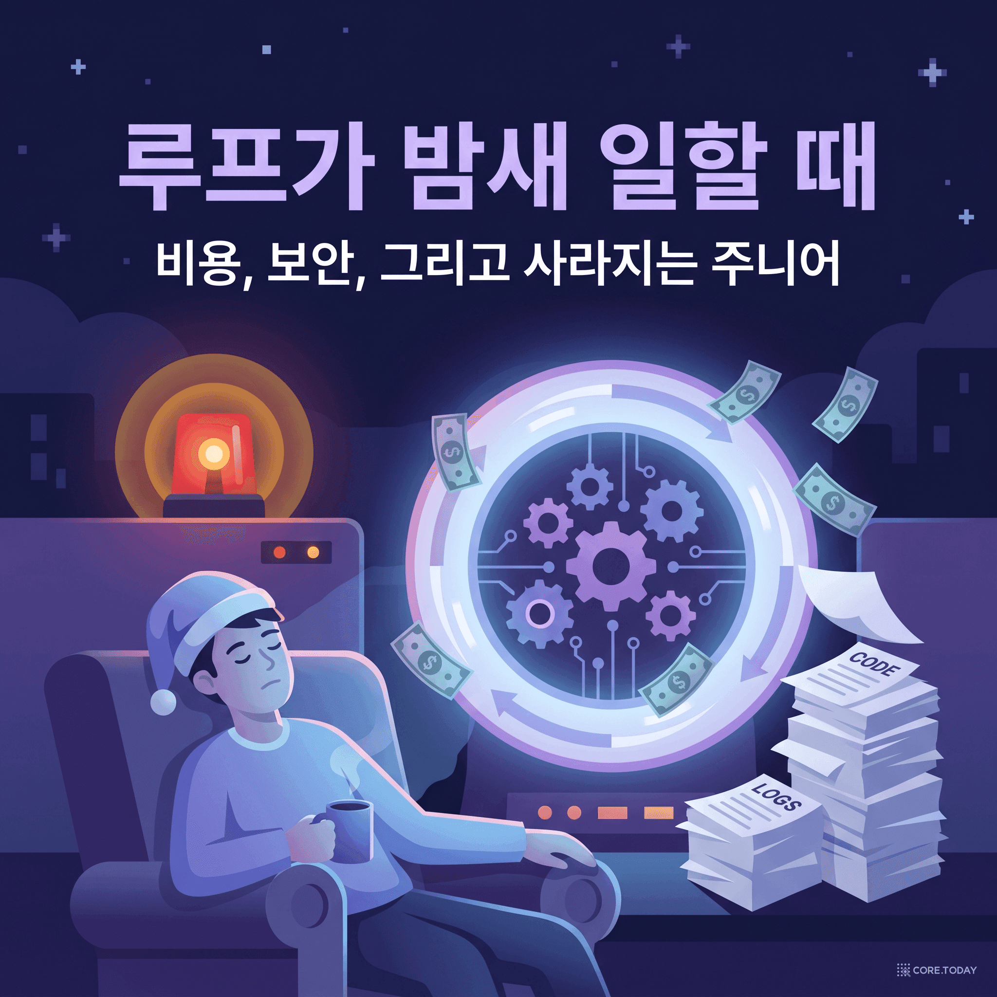 루프가 밤새 일할 때 — 비용, 보안, 그리고 사라지는 주니어