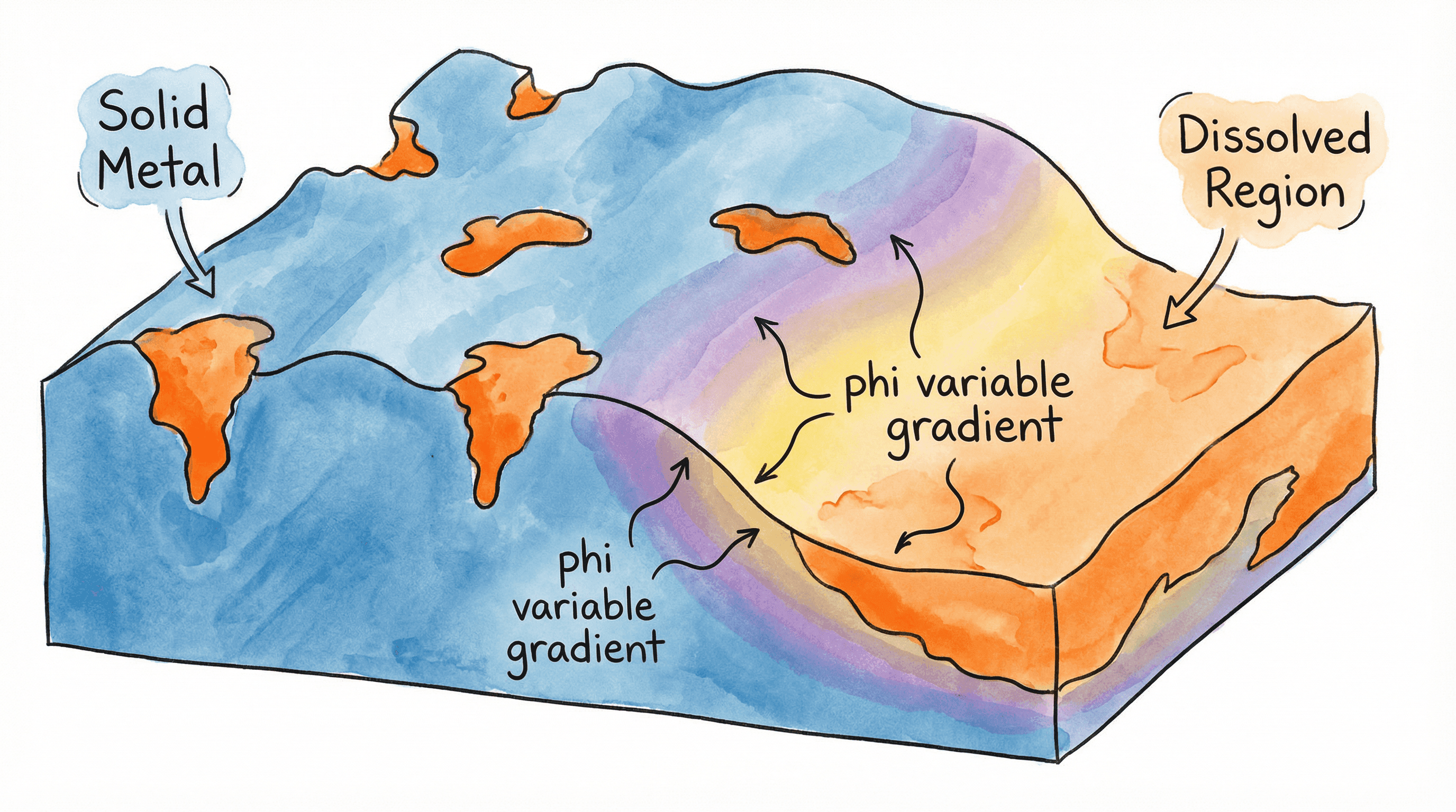 얼음이 녹고, 금속이 부식되고, 균열이 자라는 수학 — 상장 방법의 모든 것