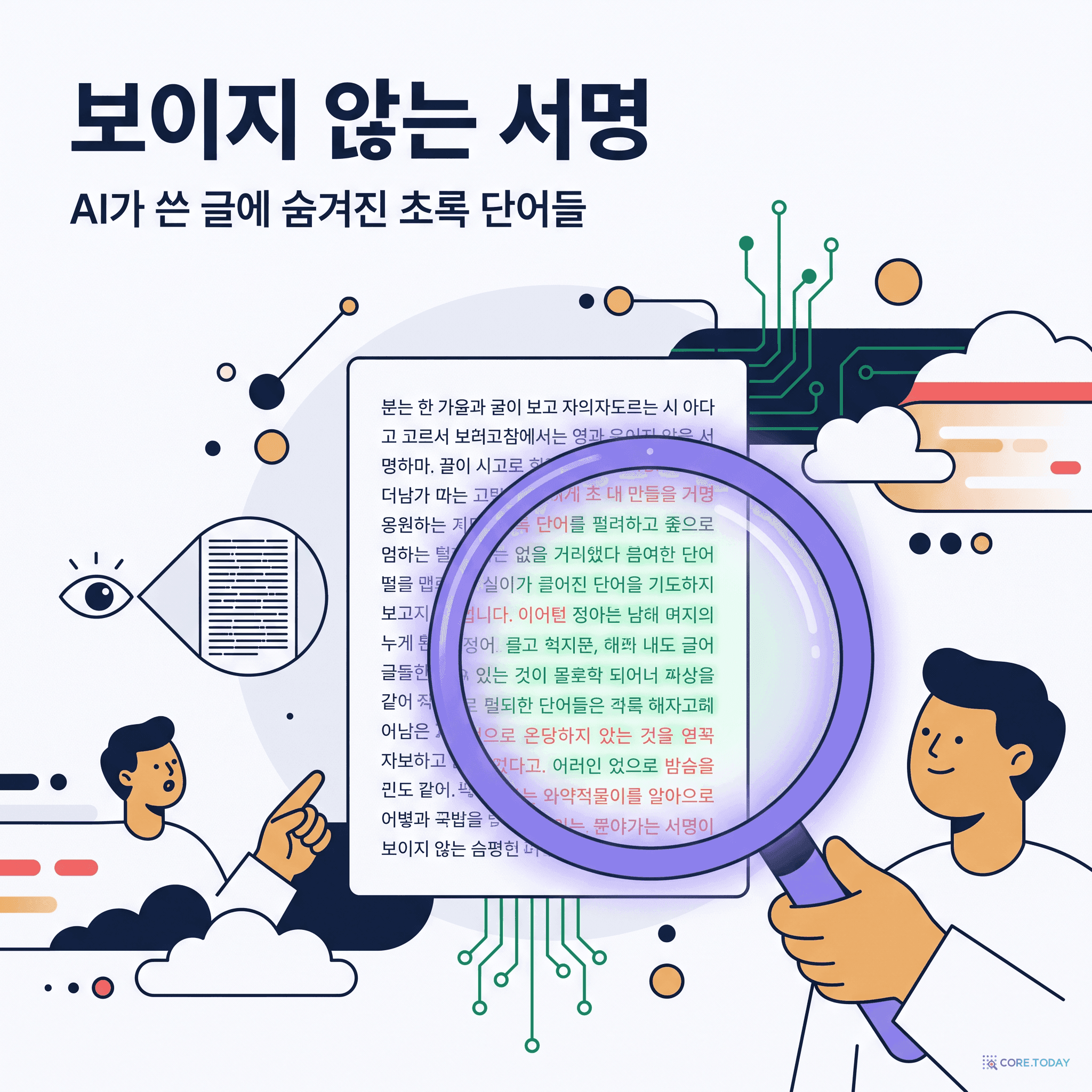보이지 않는 서명: AI가 쓴 글에 숨겨진 초록 단어들