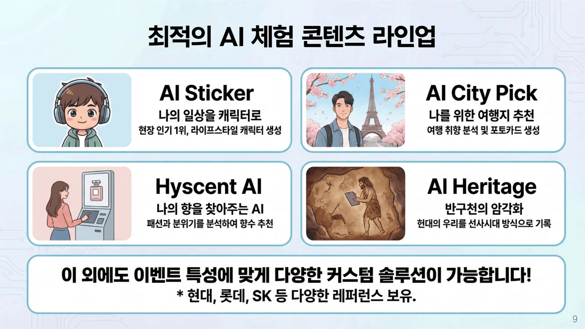 최적의 AI 체험 콘텐츠 라인업