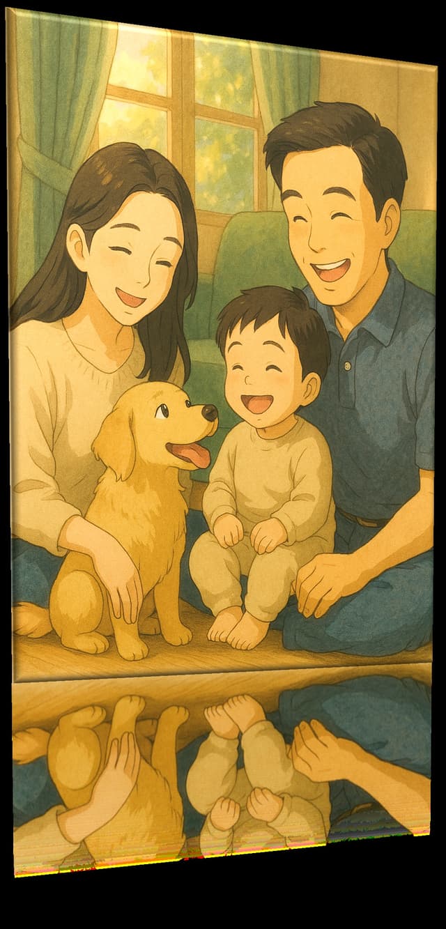 강아지와 함께하는 가족 동화 삽화