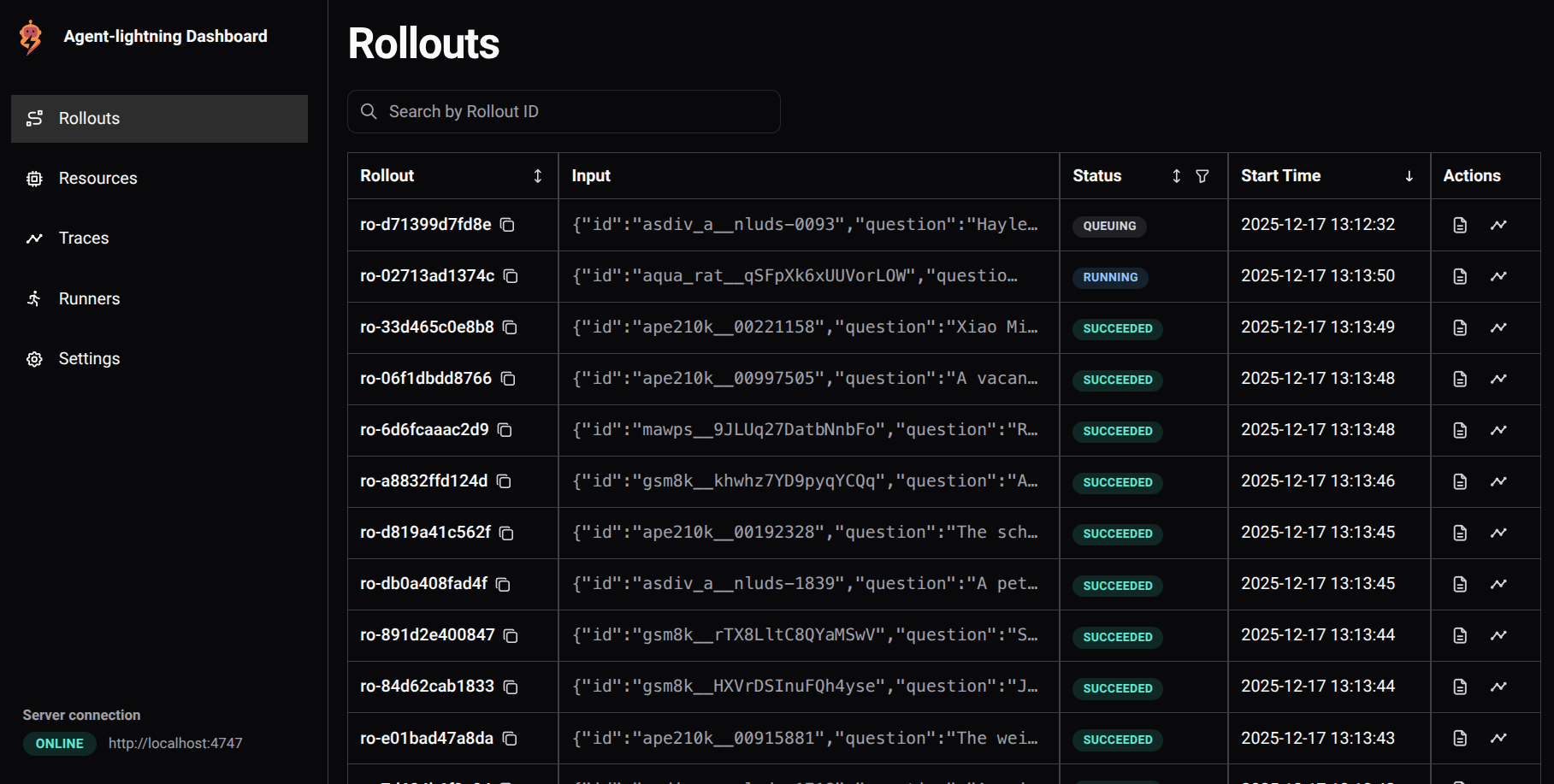 대시보드 — Rollout 모니터링