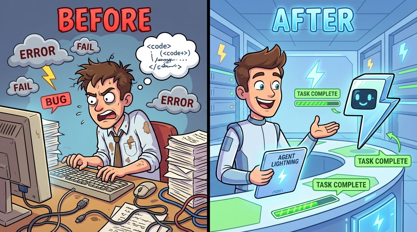 Agent Lightning 훈련 공장 — 훈련과 실행의 완전한 분리