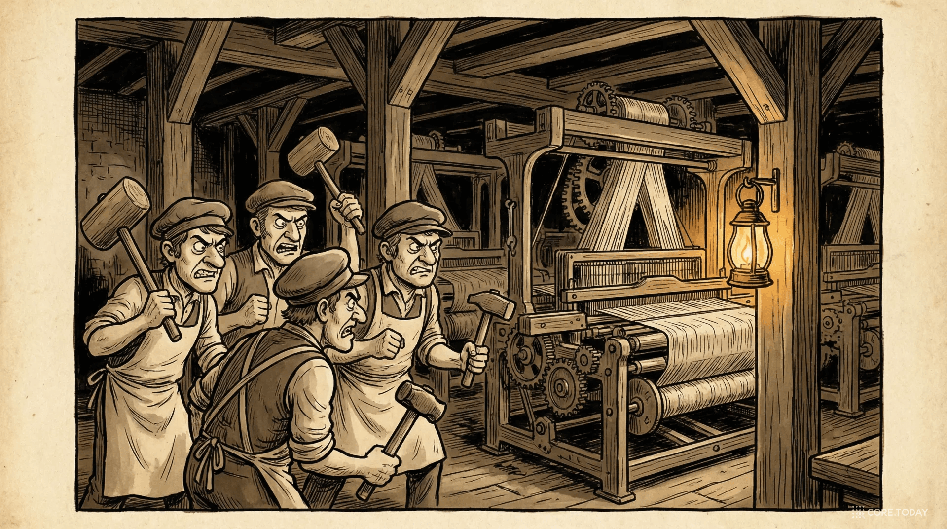 1811년 러다이트 운동 — 기계에 맞선 섬유 노동자들