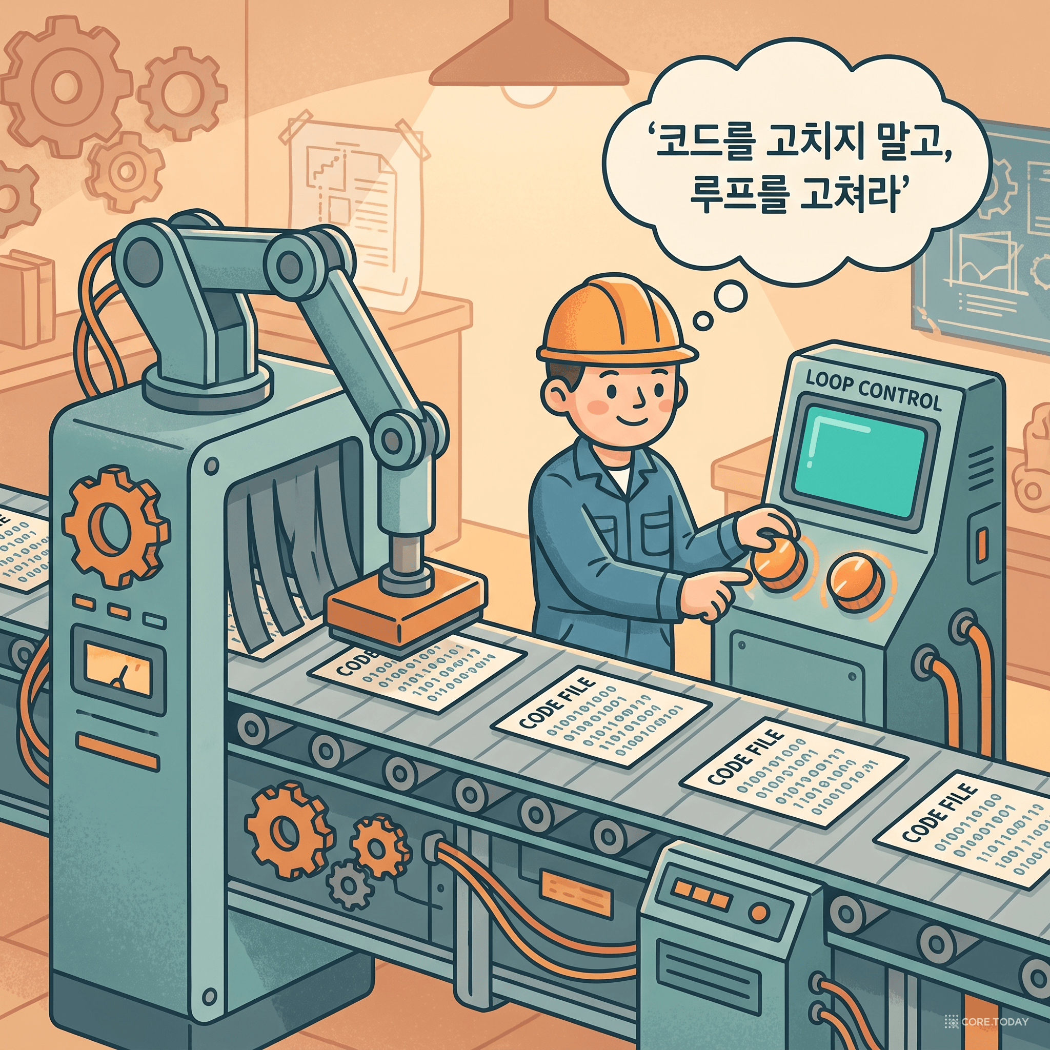 코드를 고치지 말고 루프를 고쳐라 — 엔지니어가 개별 제품이 아니라 컨베이어 기계를 조정한다
