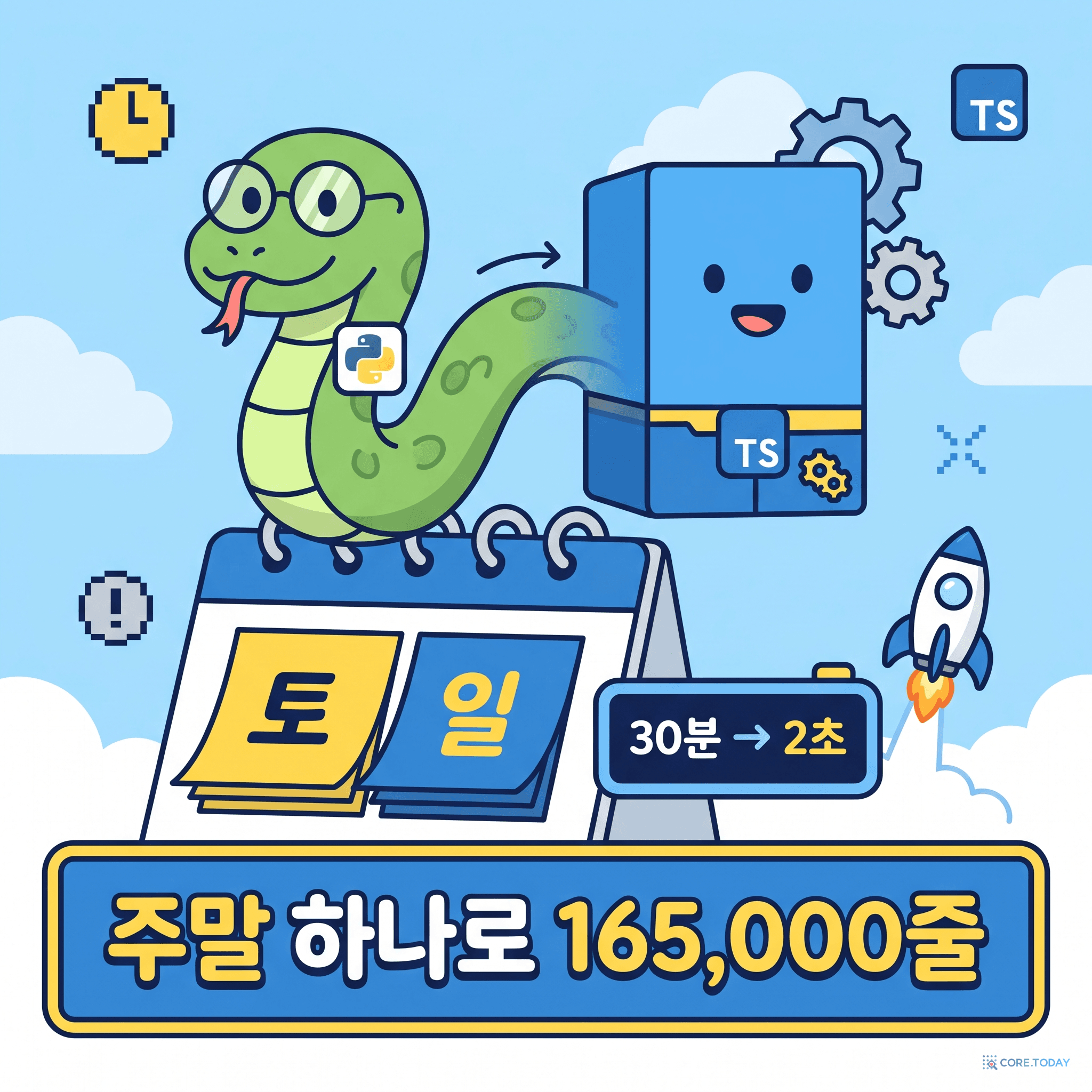 Python에서 TypeScript로 — 주말 하나, 165,000줄, 빌드 30분에서 2초로