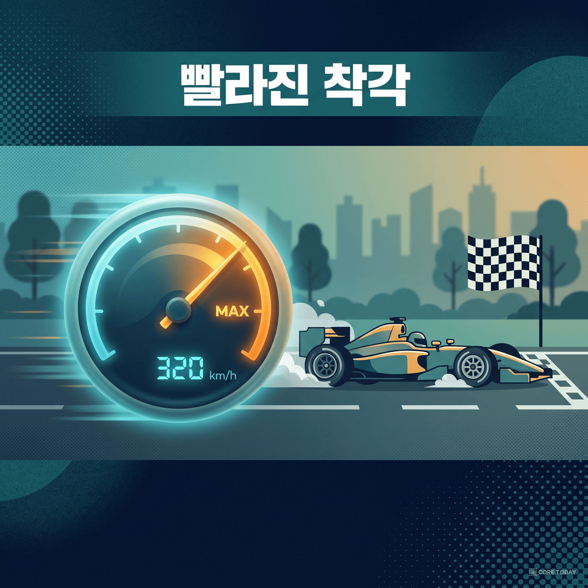 빨라진 착각 — 속도계는 최고속인데, 정작 도착지는 그대로다