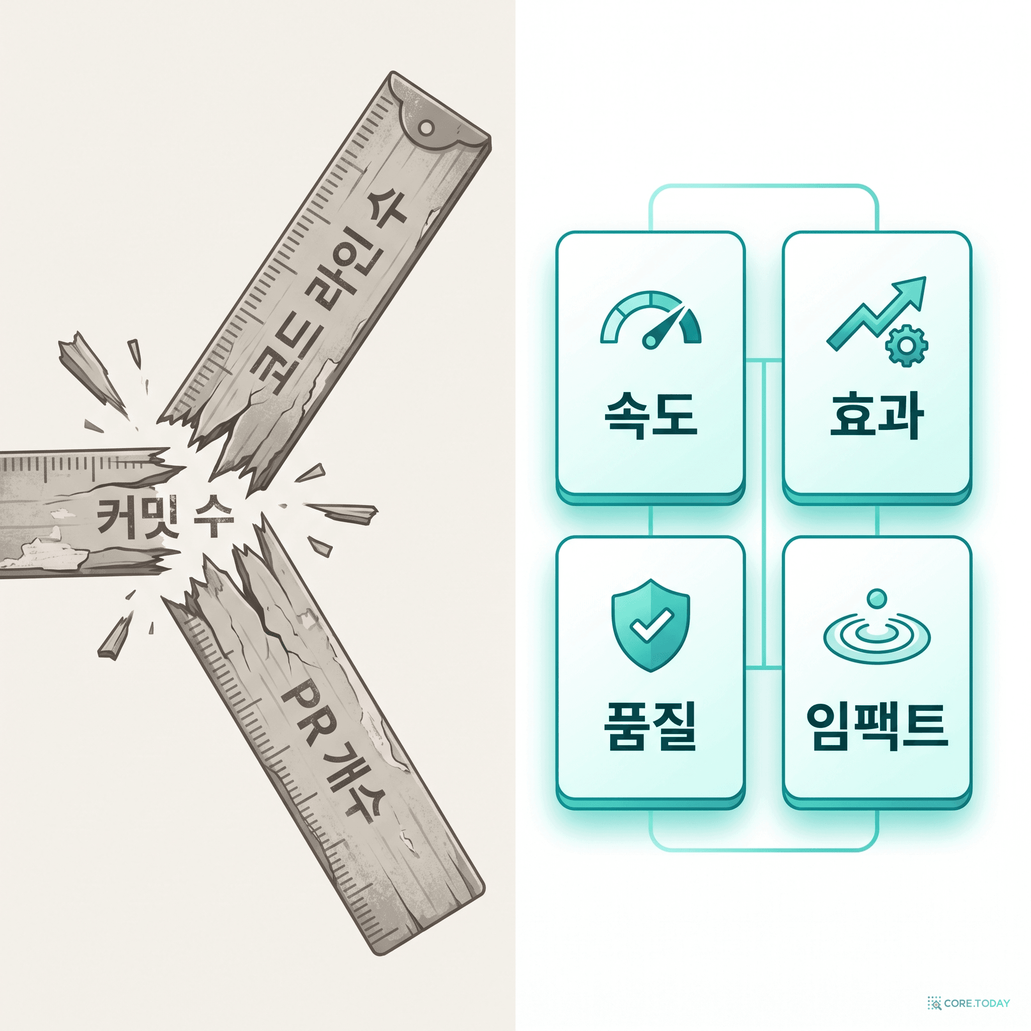 낡은 줄자(LOC·커밋·PR)는 부러졌다 — 새 자는 네 차원으로 잰다