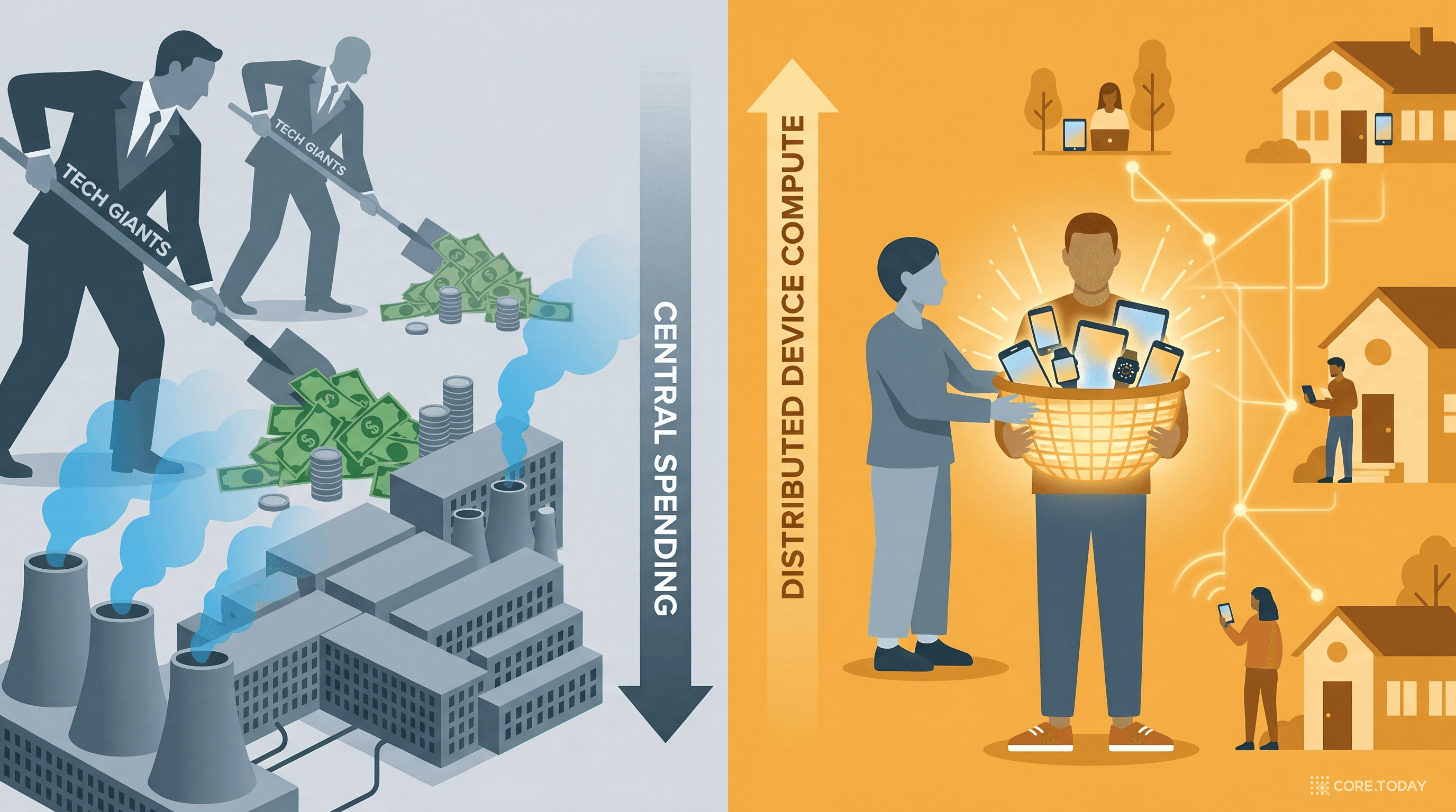 capex 대비 엣지 컴퓨팅 — 거대 데이터센터에 돈을 쏟는 빅테크 vs 수십억 대 기기를 손에 쥔 Apple