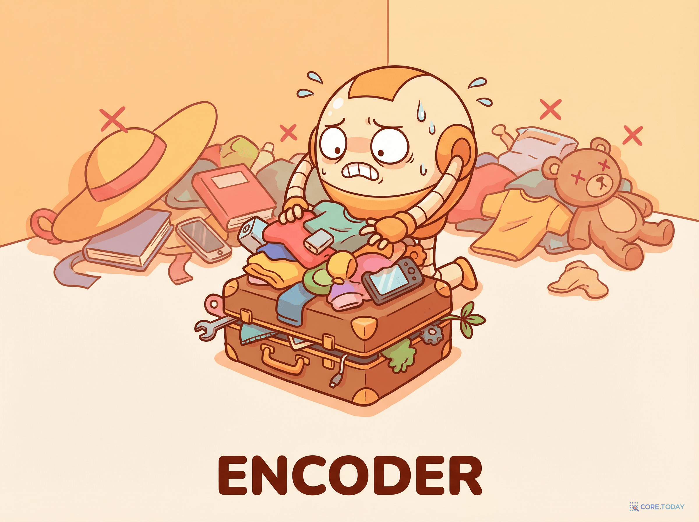 인코더 — 데이터를 캐리어에 압축하는 로봇