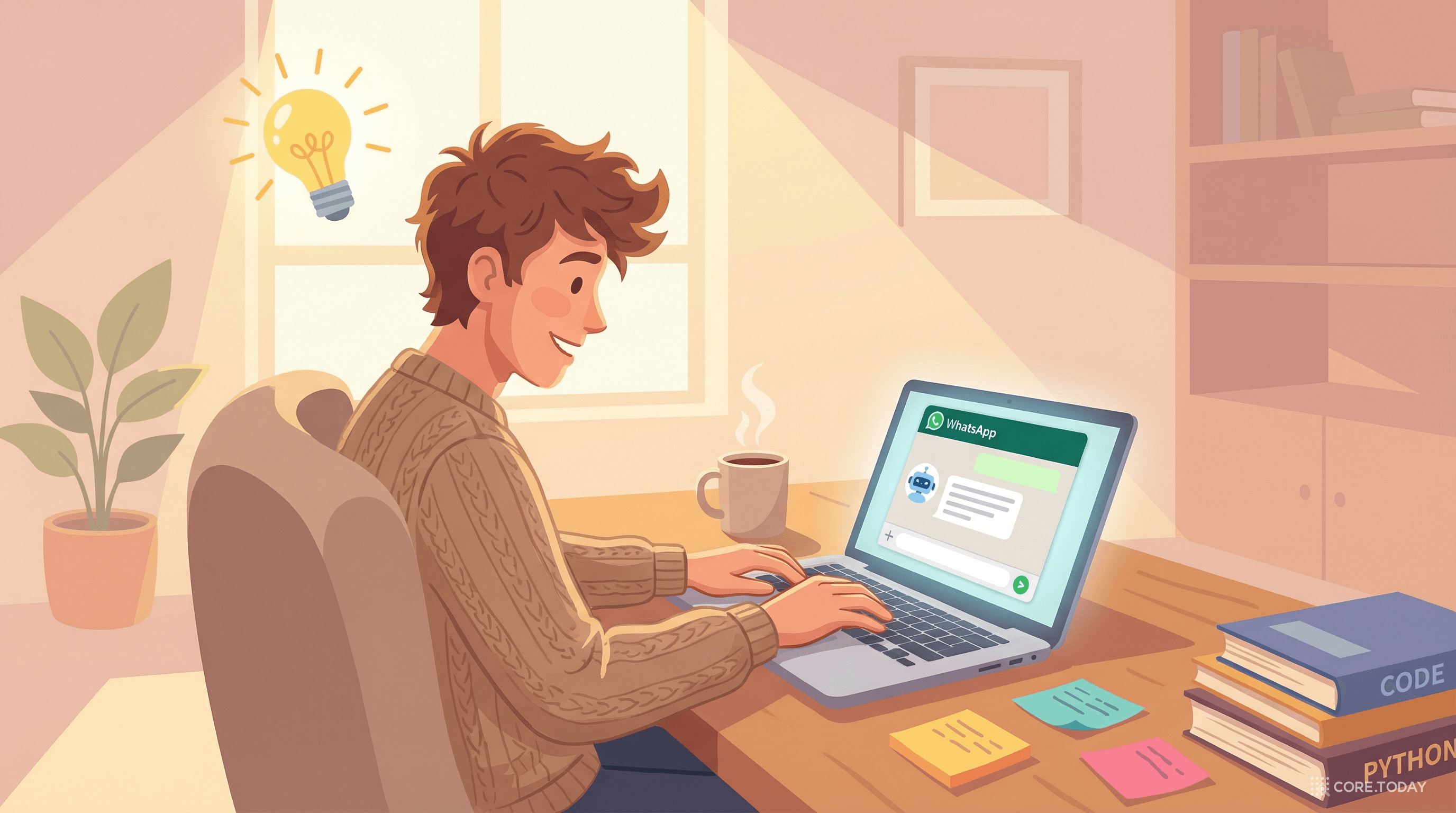 개발자가 노트북으로 간단하게 AI API를 사용하는 장면