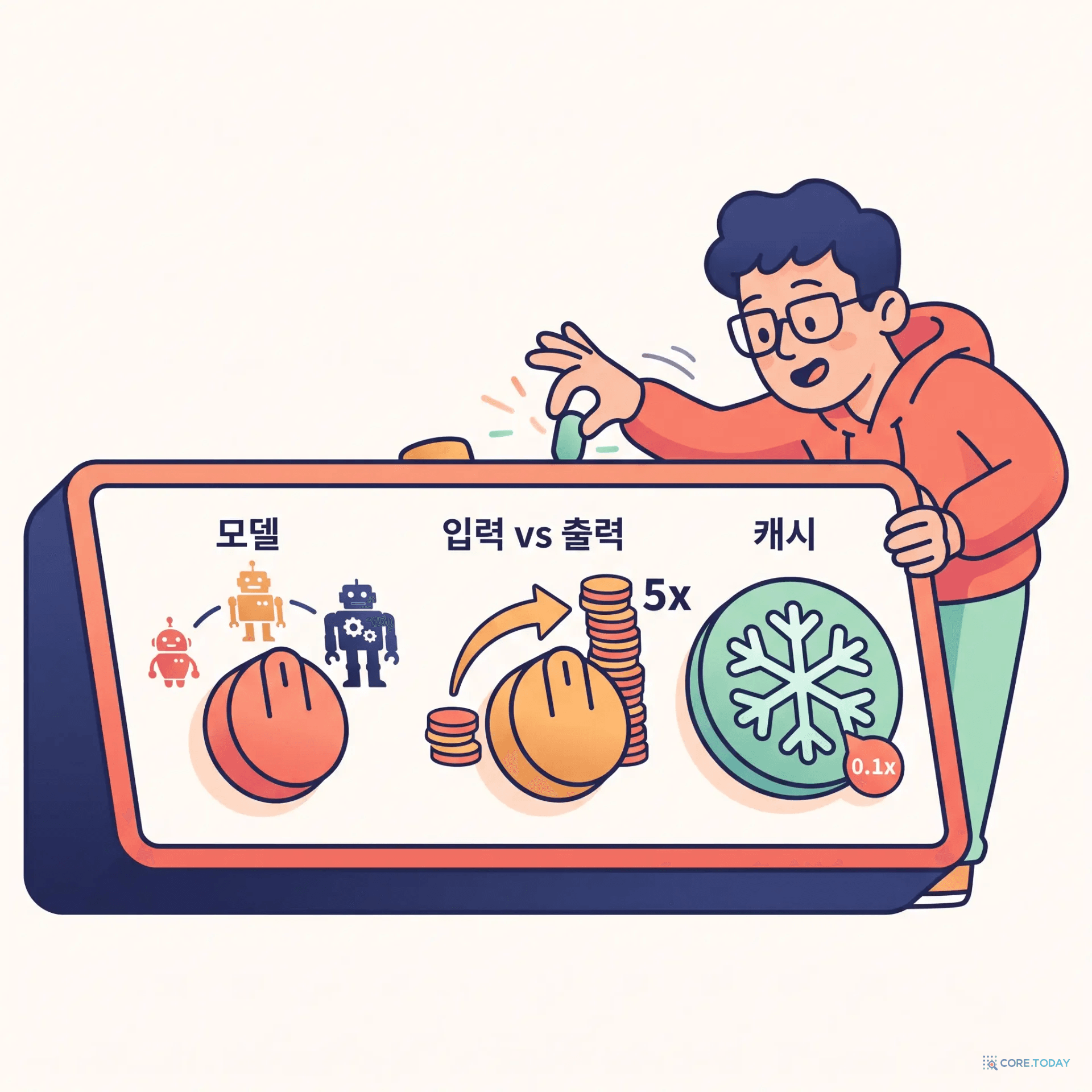 토큰 가격을 결정하는 세 개의 다이얼 — 모델, 입력 대 출력, 캐시