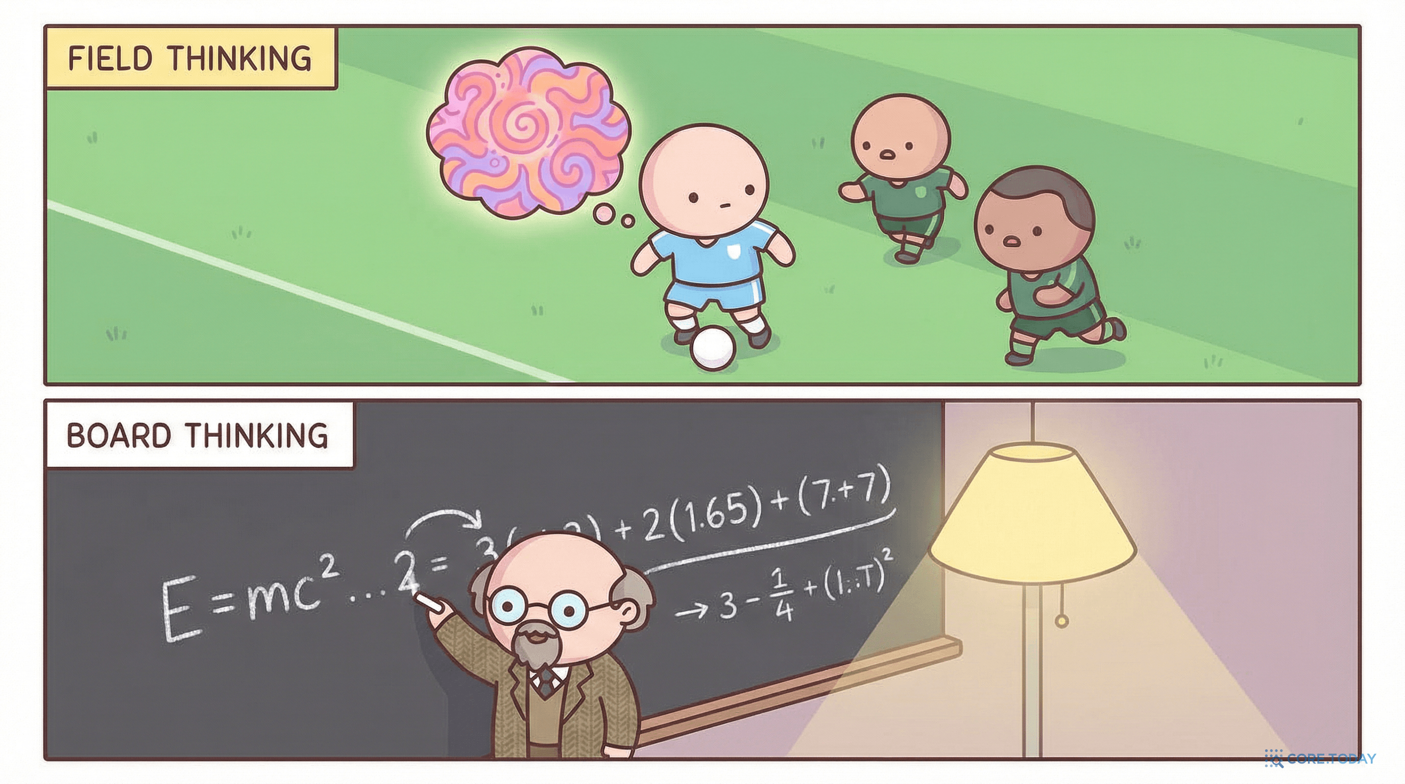 메시처럼 빠르게 생각하는 것과 칠판에 풀이를 적는 것의 차이