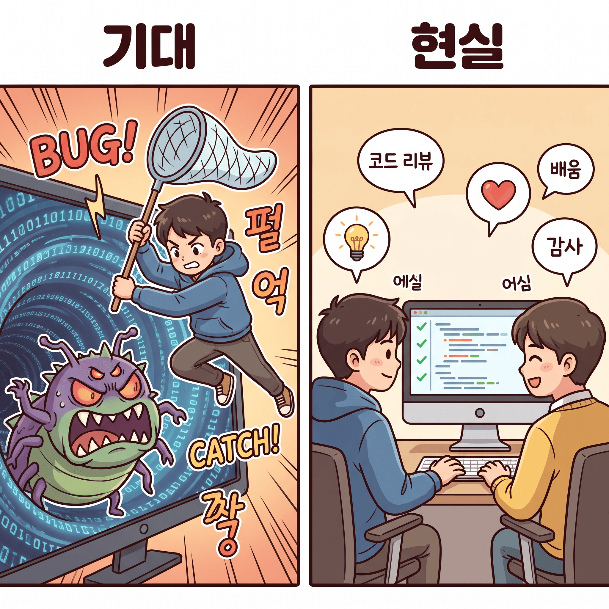기대는 거대한 버그 잡기였지만, 현실은 이해와 지식 공유였다