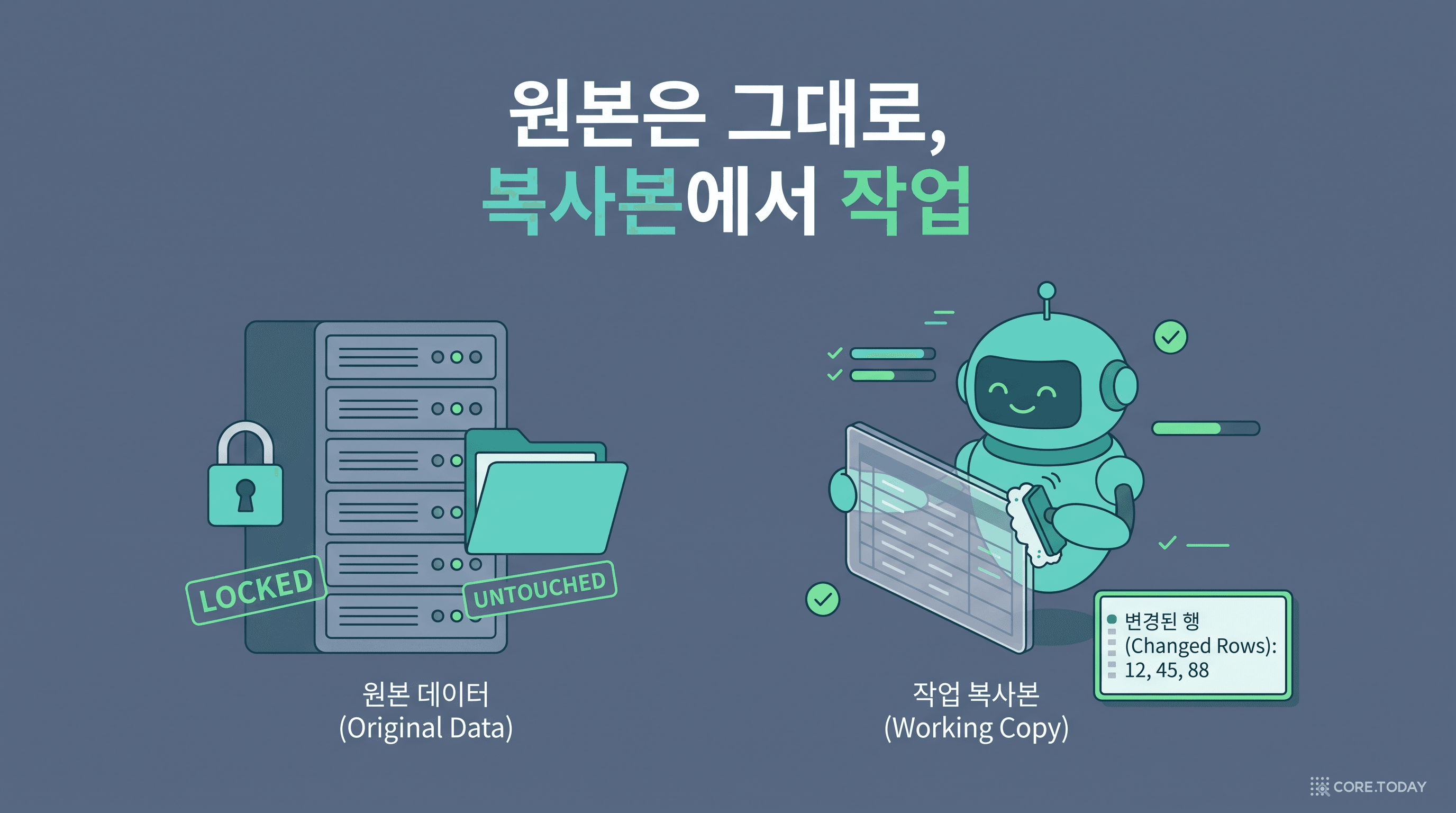 원본은 그대로, 복사본에서 작업
