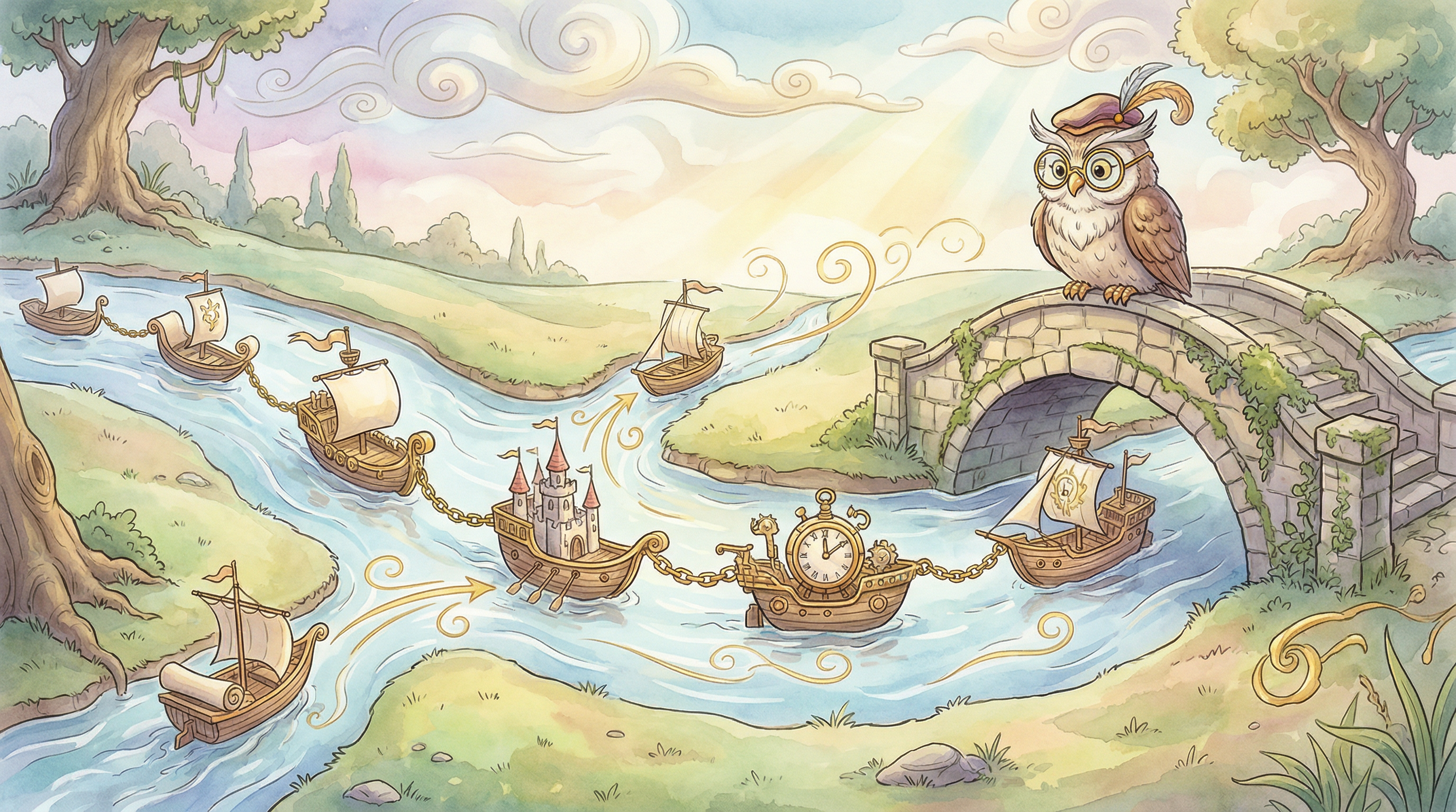 시간의 강을 따라 이벤트가 흐르는 모습