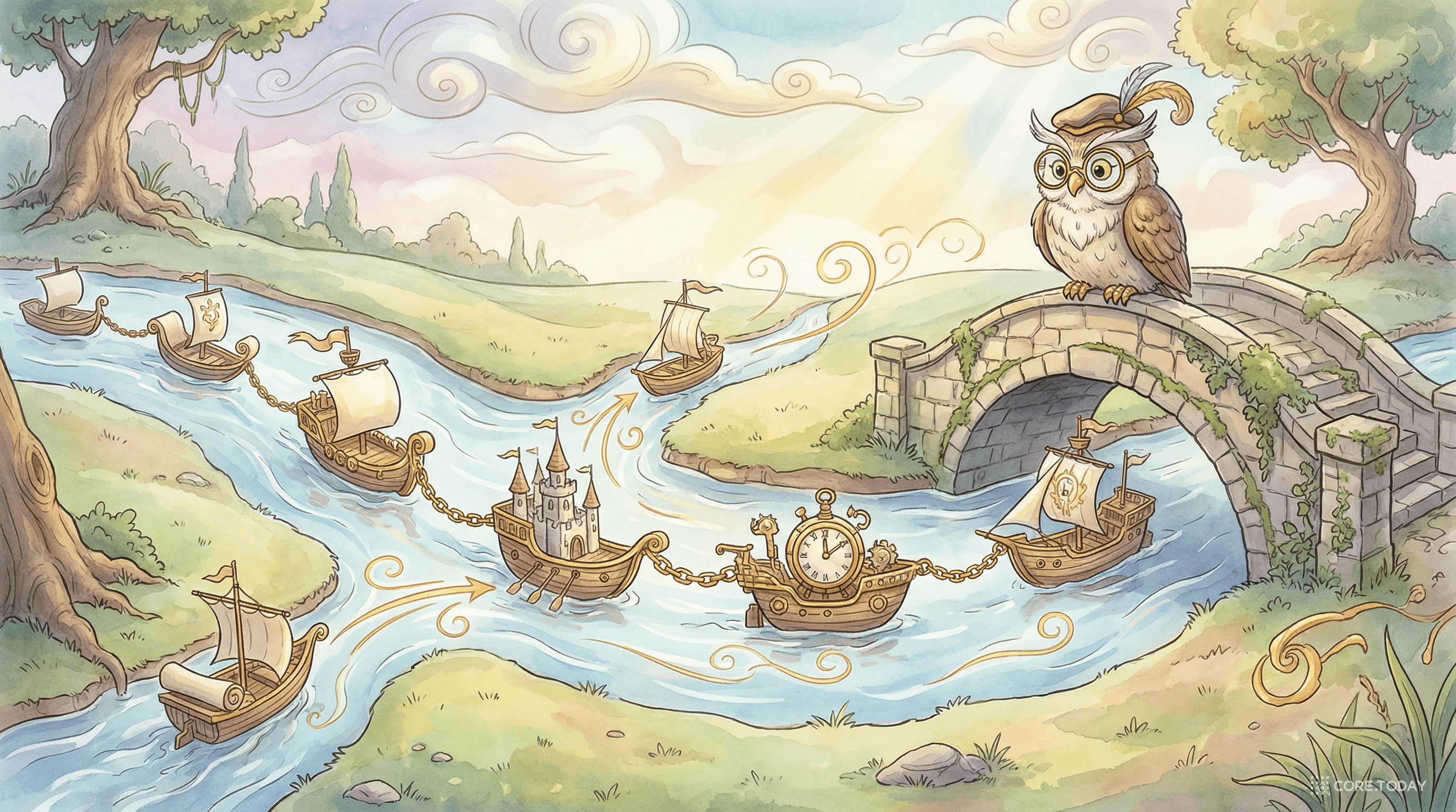 시간의 강을 따라 이벤트가 흐르는 모습