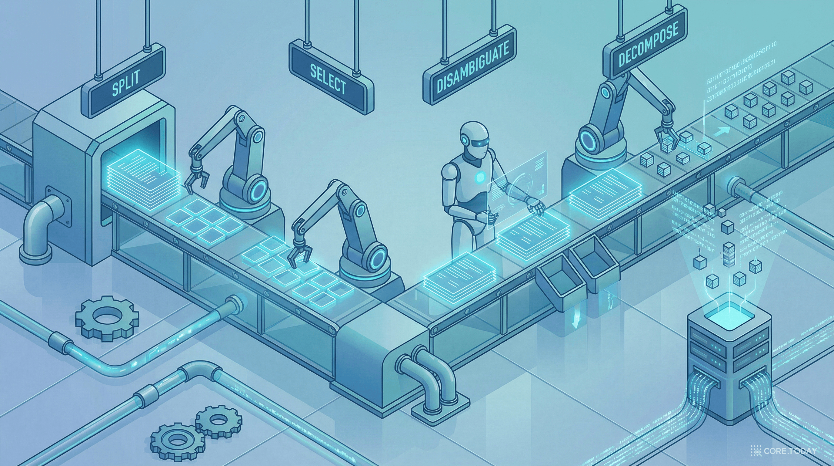 Claimify 파이프라인 팩토리 일러스트
