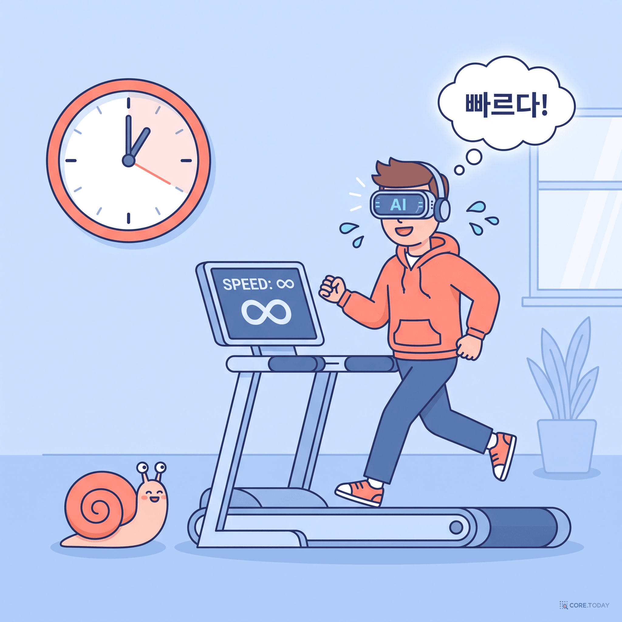 빠르다고 느끼지만 실제론 느리다 — AI 헤드셋을 쓰고 러닝머신을 뛰는 개발자