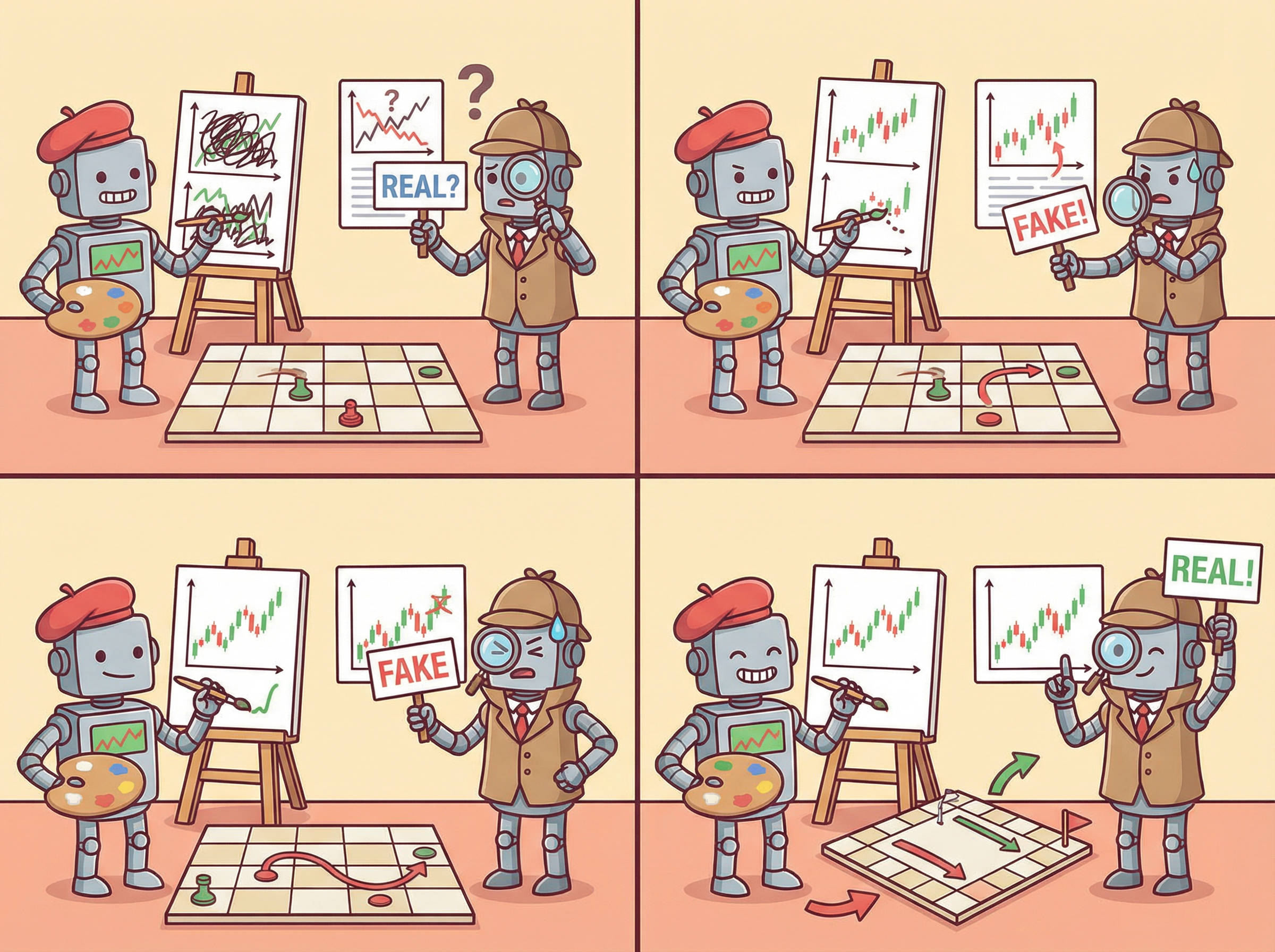 GAN 학습 과정 — 위조범과 감별사