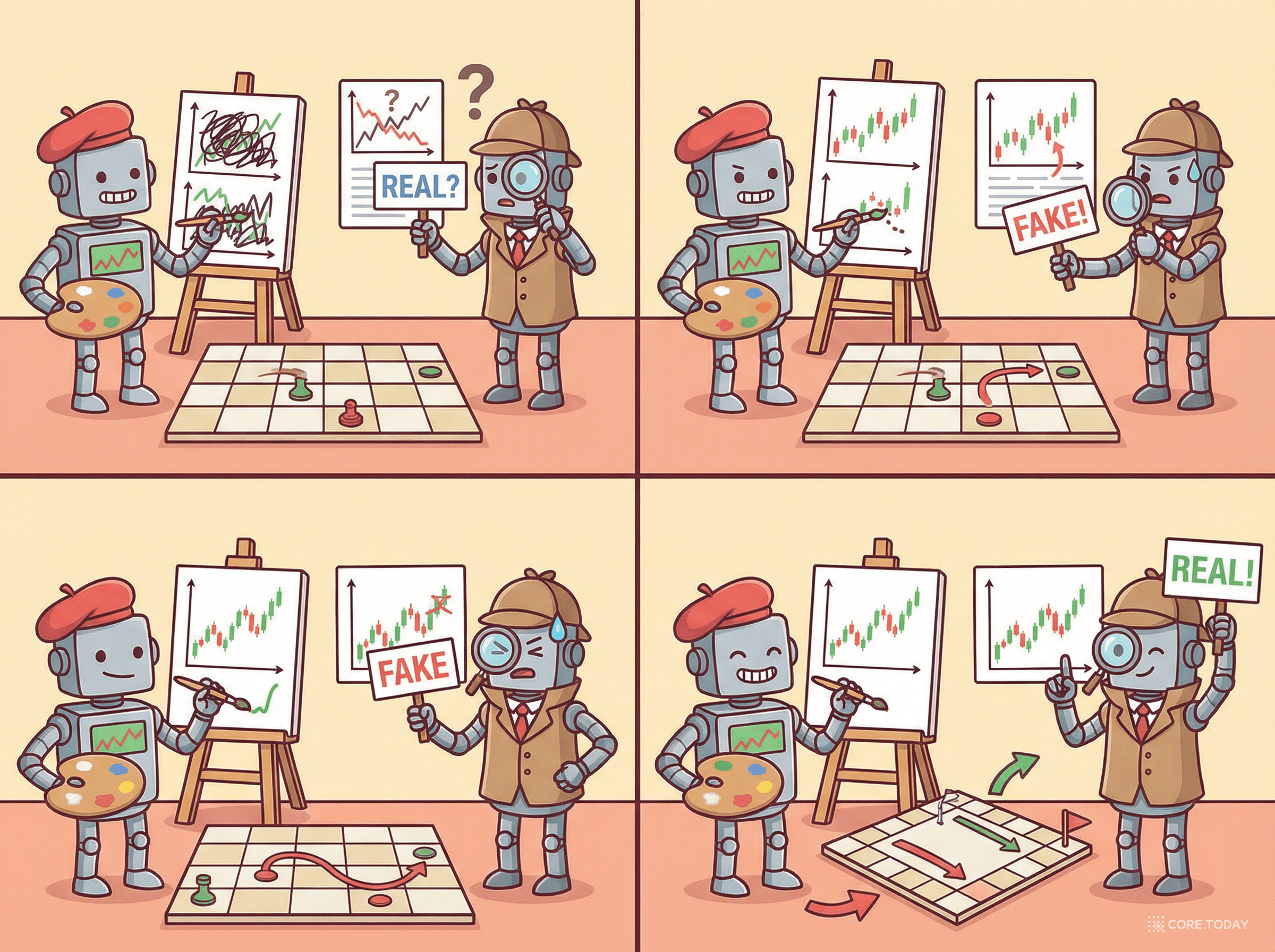 GAN 학습 과정 — 위조범과 감별사