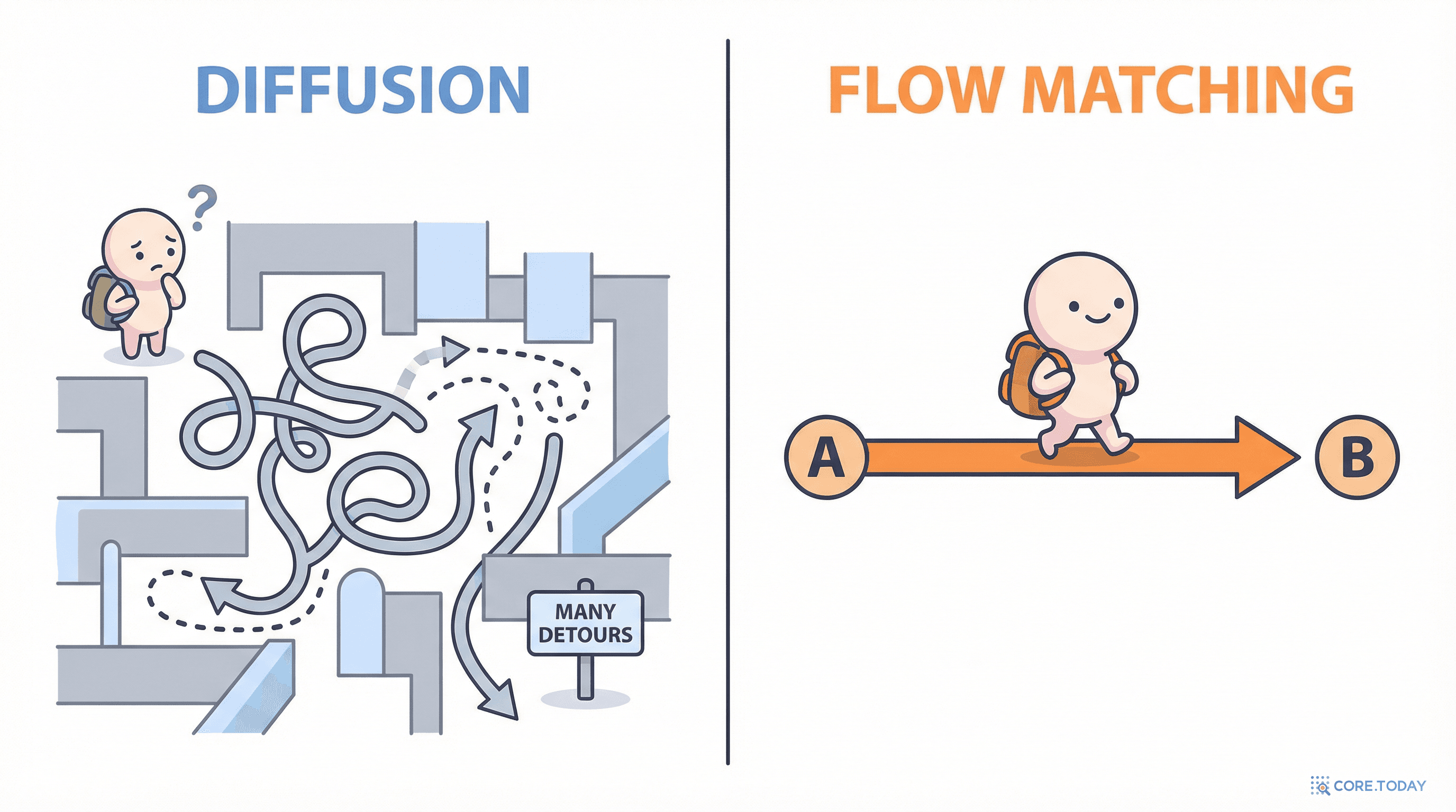 확산 vs Flow Matching 비교