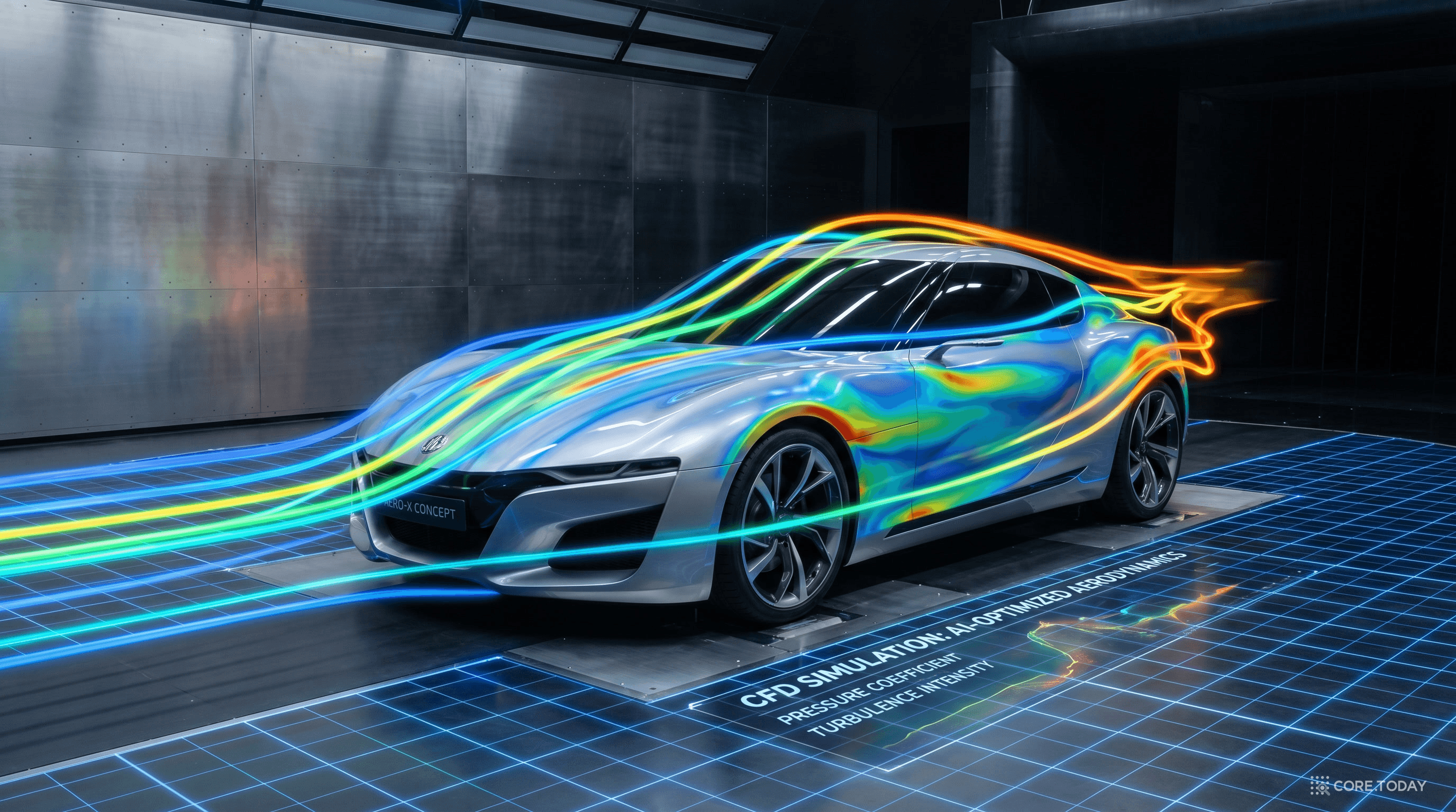 차체 주변의 공기 흐름을 시각화한 CFD 이미지 — FNO는 이런 유동장을 밀리초 단위로 예측한다