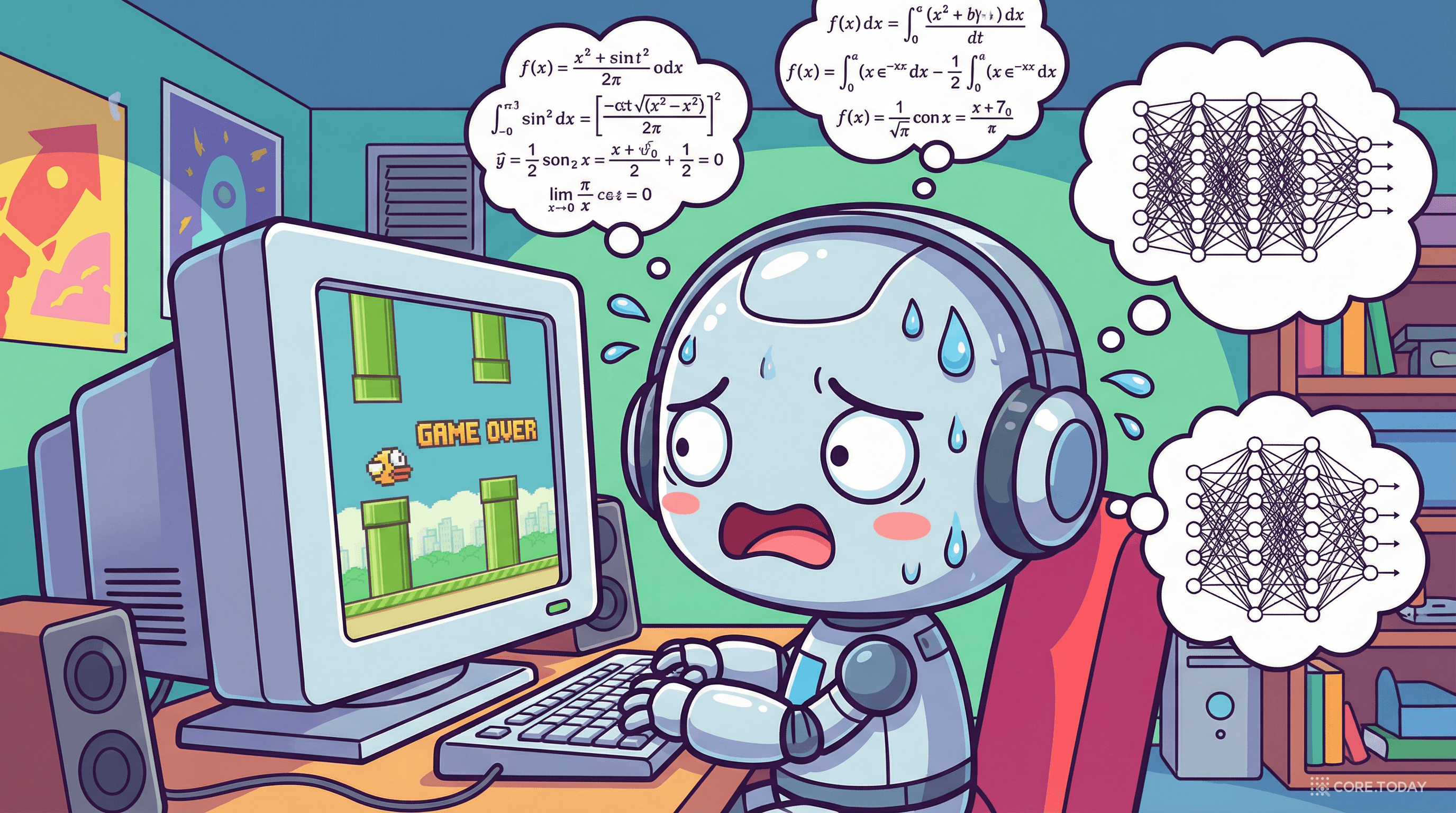 Flappy Bird에 고전하는 AI 로봇