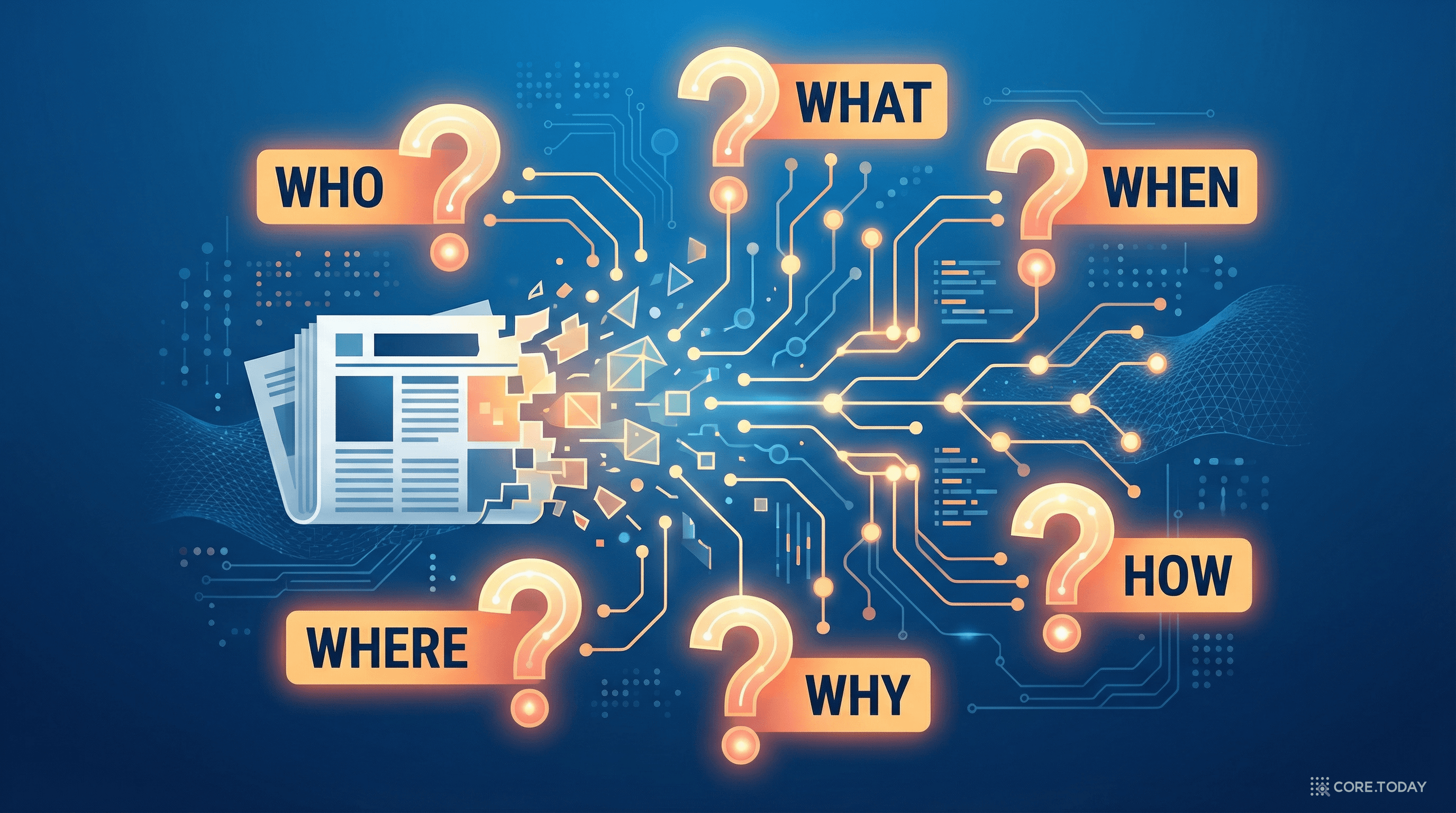 뉴스 기사에서 5W1H를 추출하는 개념도