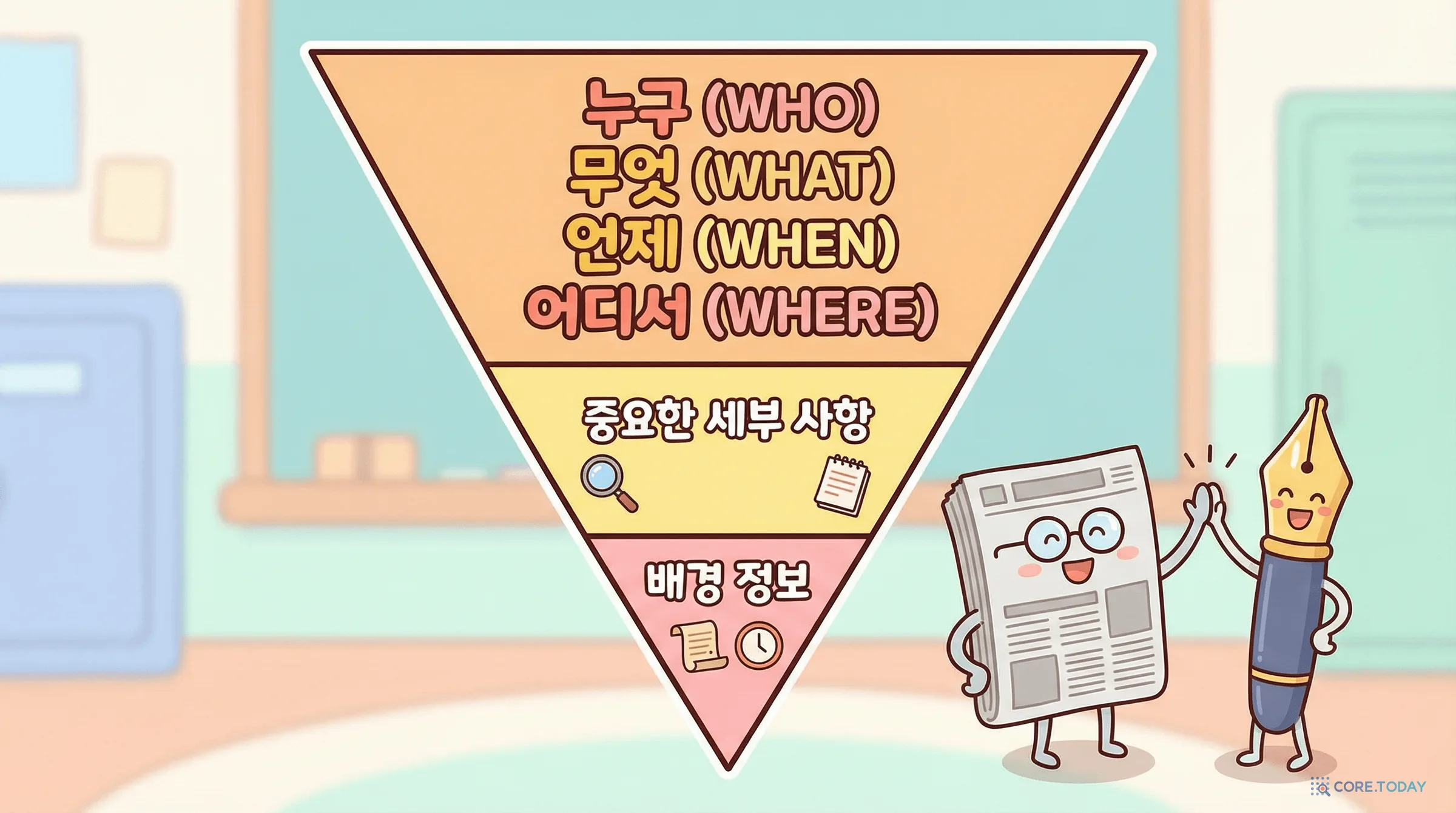 역피라미드 저널리즘 구조