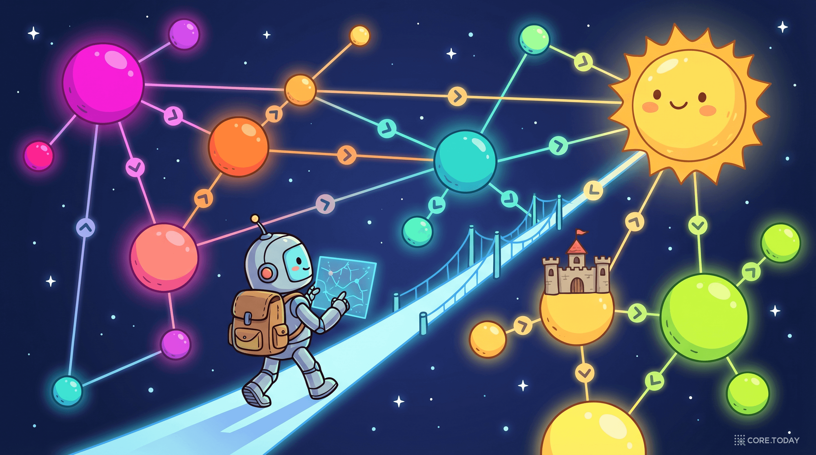 지식 그래프 속을 걷는 로봇 — 노드와 엣지를 따라 정보를 찾아가는 과정