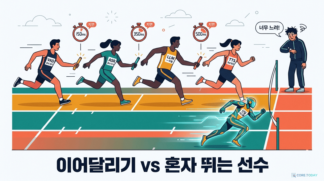 VAD → ASR → LLM → TTS 이어달리기 vs 혼자 뛰는 단일 모델