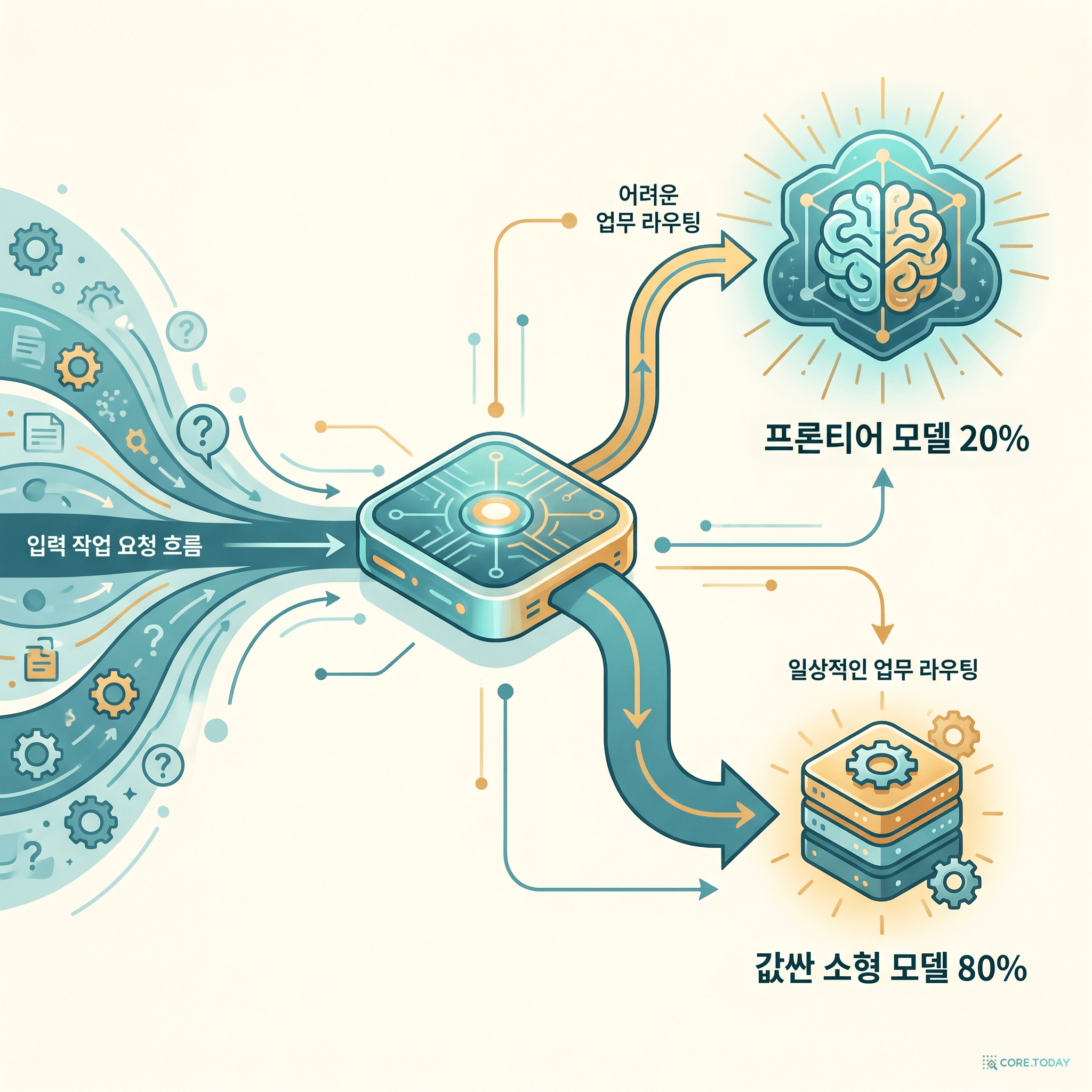 모델 라우터 — 일상 트래픽은 값싼 소형 모델로, 어려운 작업만 프론티어로
